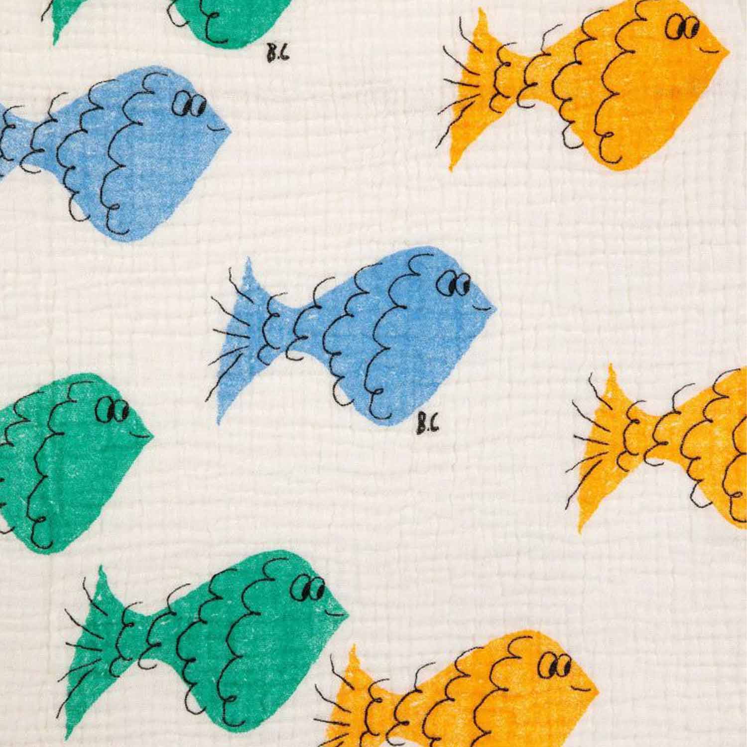 COPERTA BIANCO SPORCO CON PESCIOLINI MULTICOLOR - annameglio.com abbigliamento moda