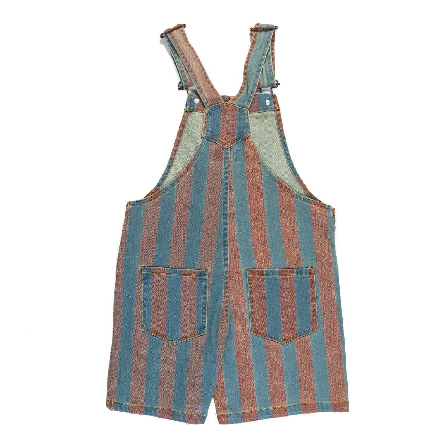 SALOPETTE CORTA IN DENIM A RIGHE VERTICALI - annameglio.com abbigliamento moda