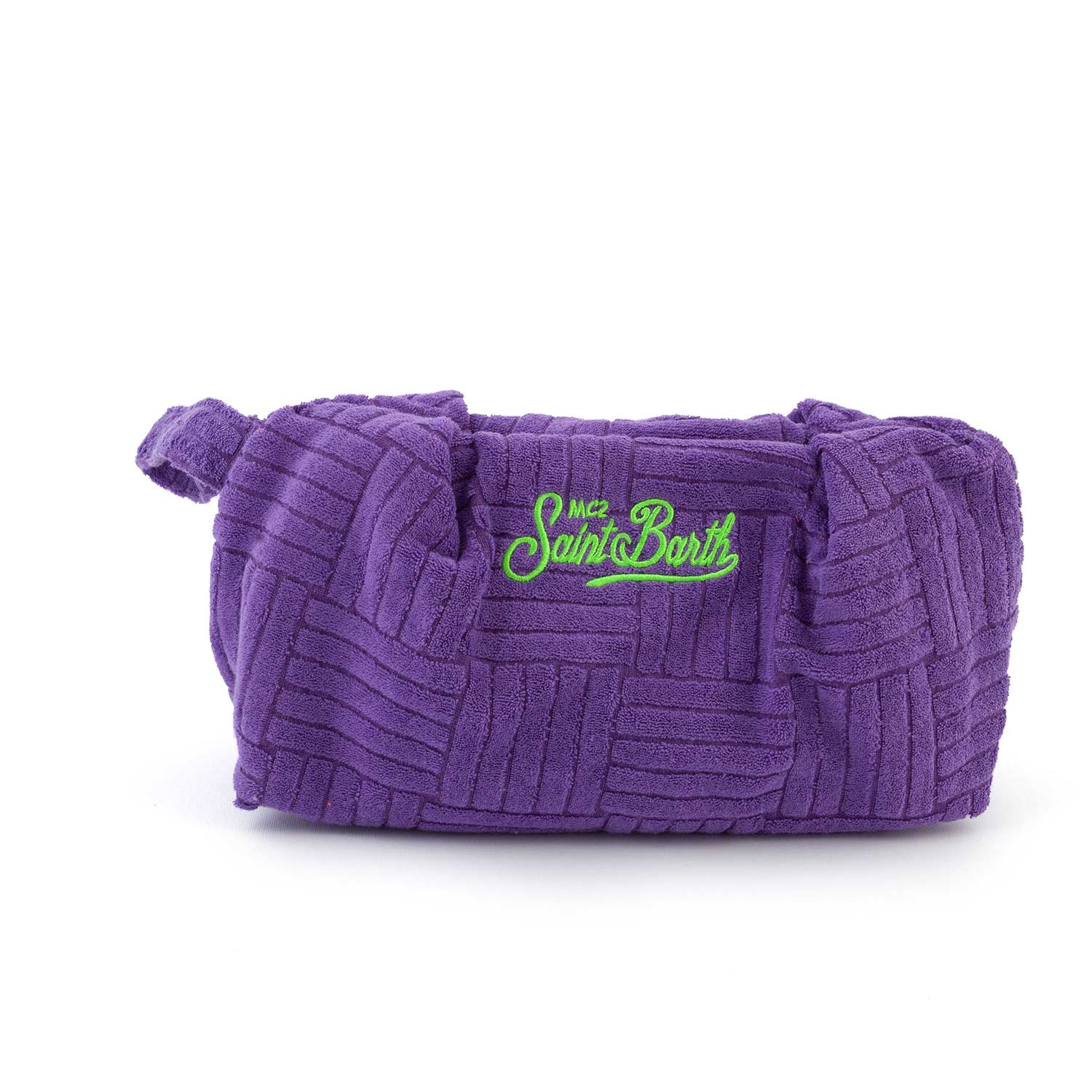 ASTUCCIO SPUGNA TEXTURE VIOLA CON LOGO VERDE FLUO - annameglio.com abbigliamento moda