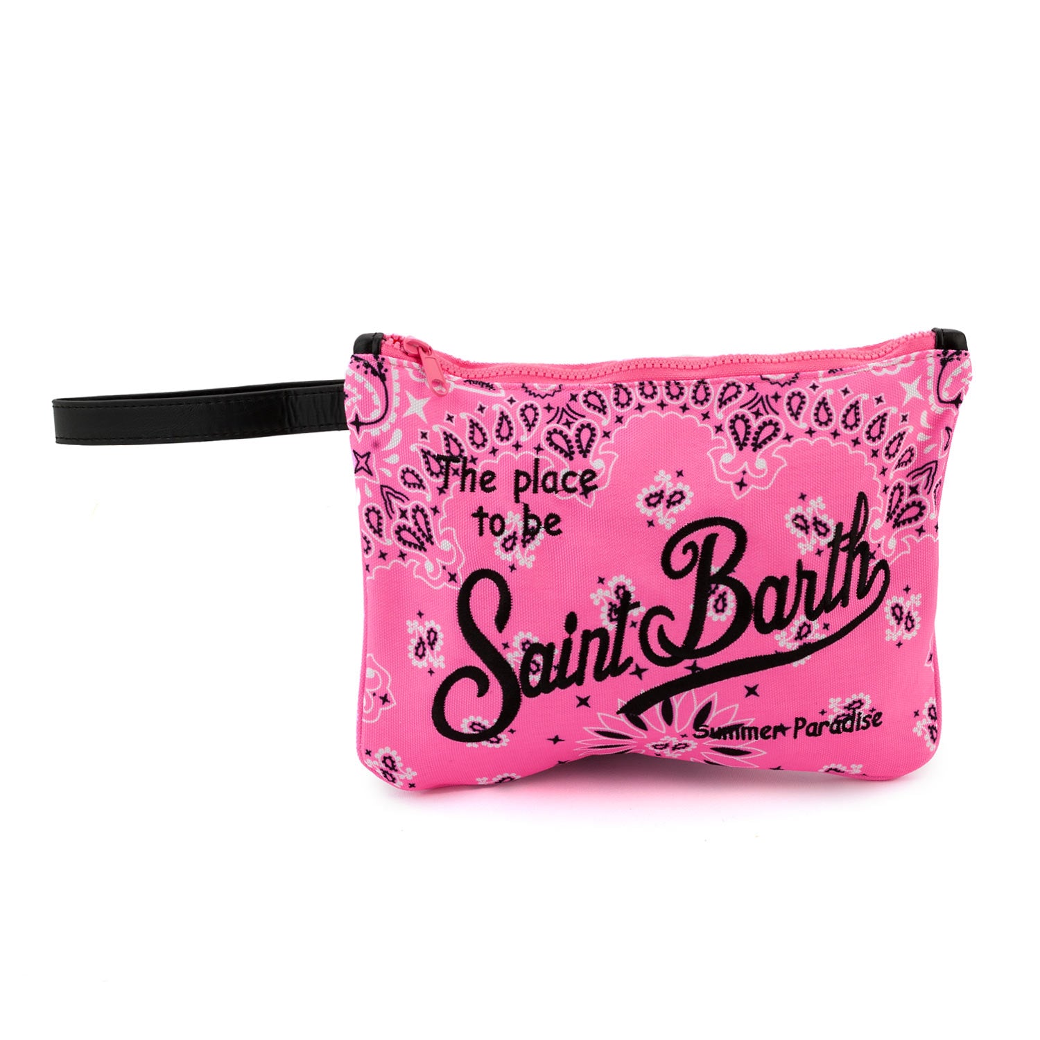 POCHETTE PARISIENNE BANDANA ROSA FLUO E NERA - annameglio.com abbigliamento moda