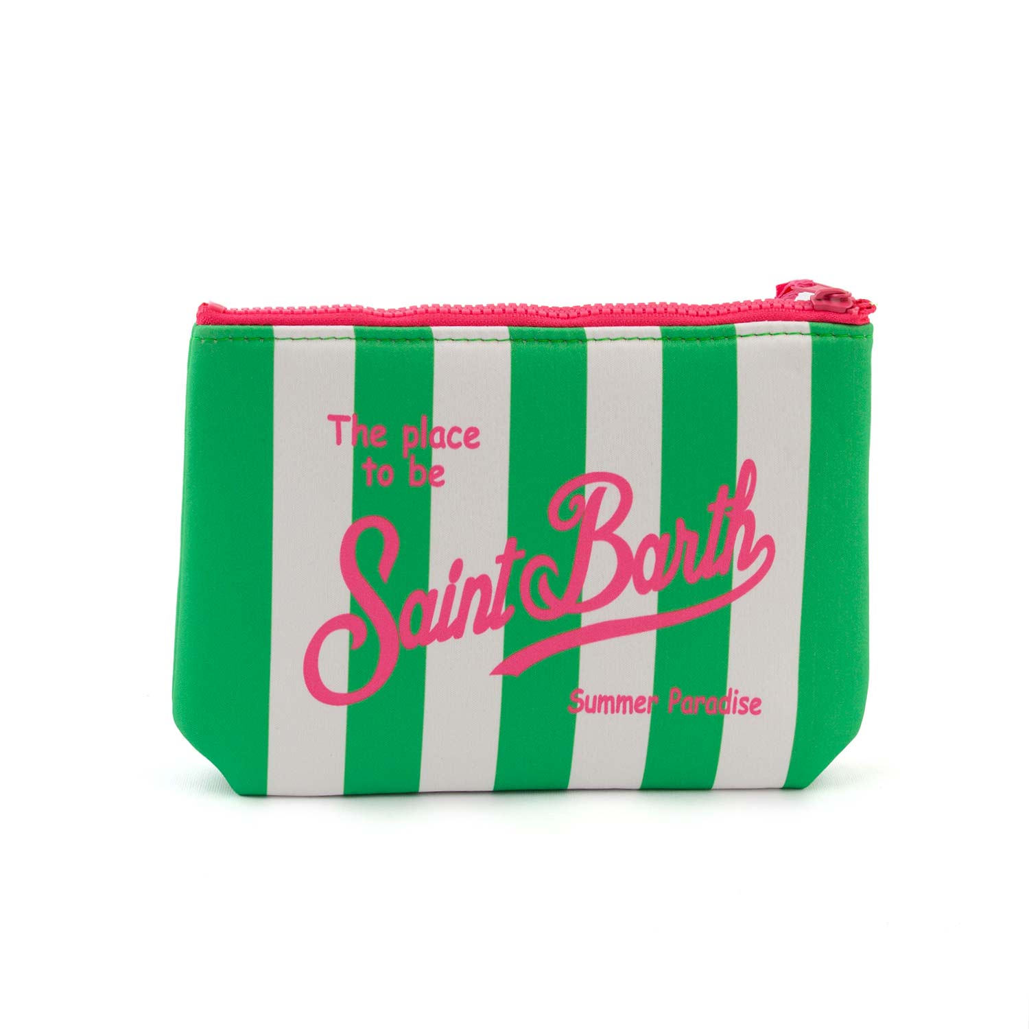 POCHETTE ALINE VERDE E BIANCA A STRISCE E ROSA - annameglio.com abbigliamento moda