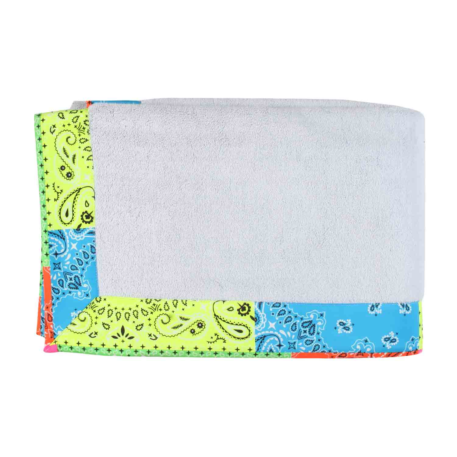 TELO MARE IN SPUGNA BIANCO E MULTICOLOR FLUO - annameglio.com abbigliamento moda