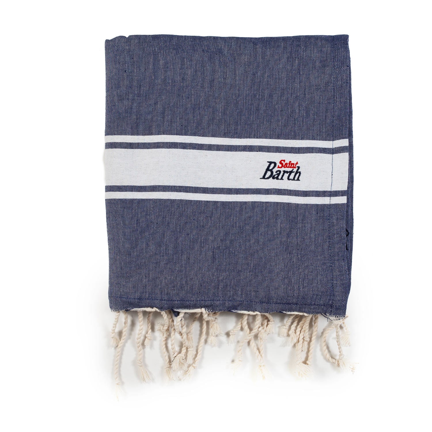 TELO MARE FOUTA IN SPUGNA BLU NAVY E BIANCO - annameglio.com abbigliamento moda