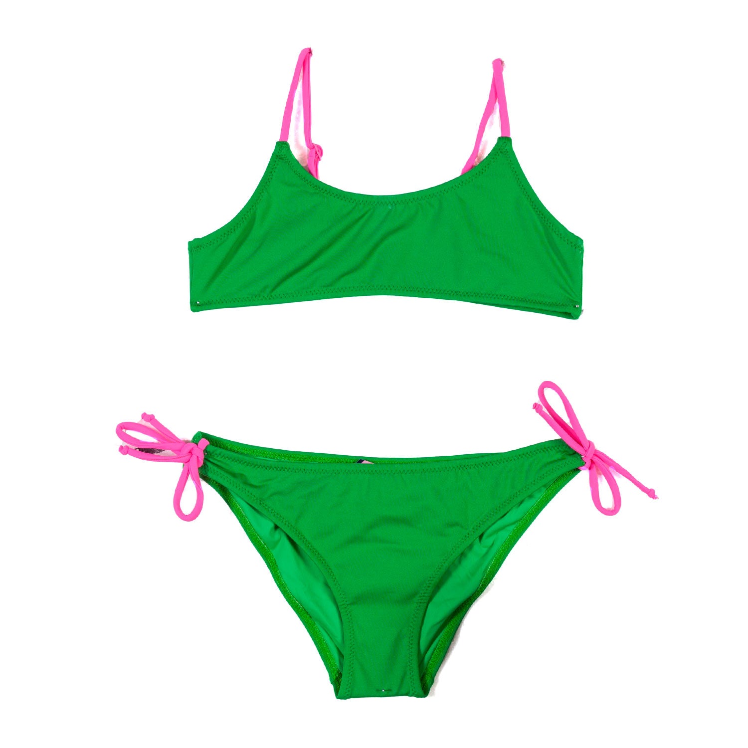 BIKINI JAIDEN VERDE E ROSA FLUO BAMBINA E RAGAZZA - annameglio.com abbigliamento moda