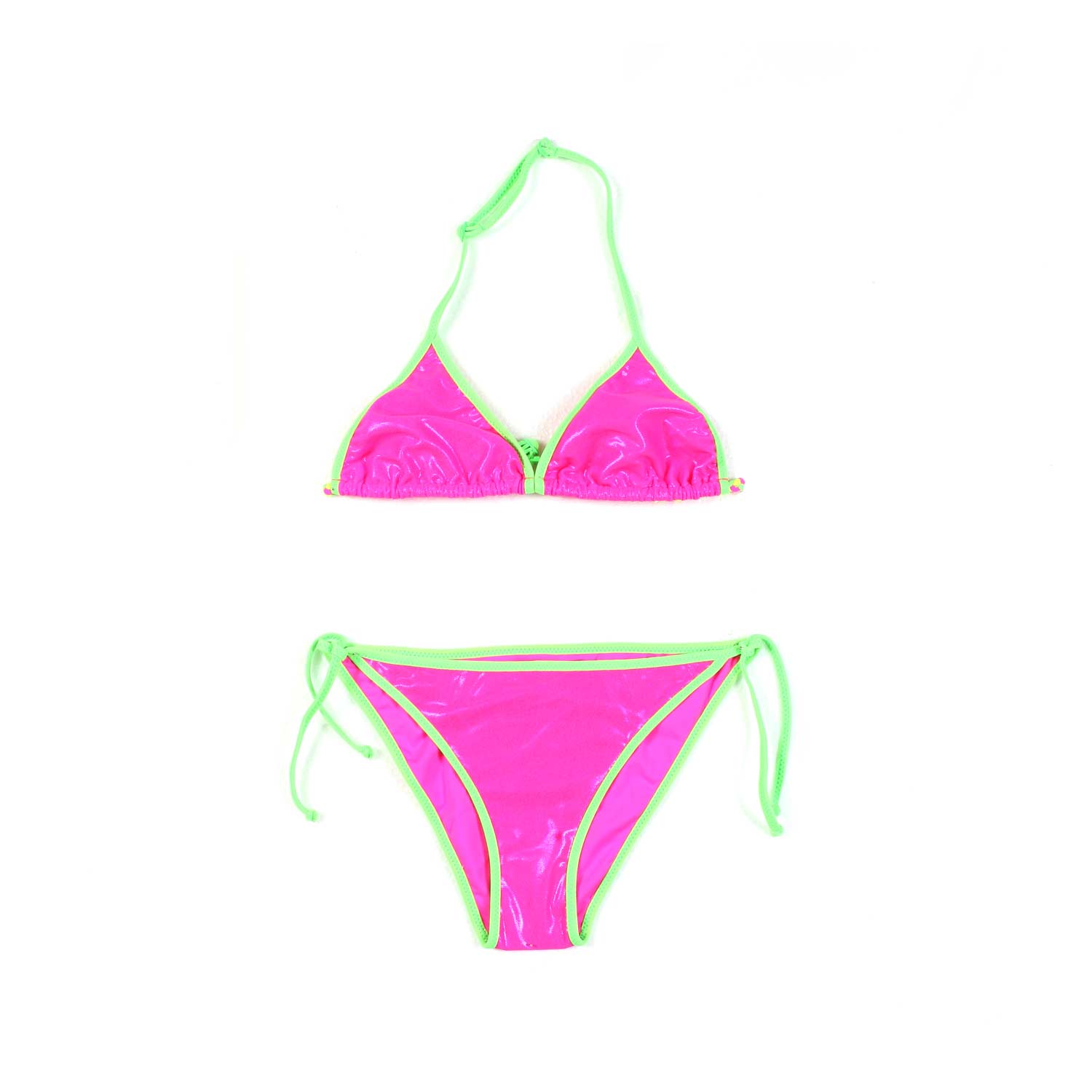 BIKINI HOLLY FUCSIA PERLATO E VERDE FLUO - annameglio.com abbigliamento moda