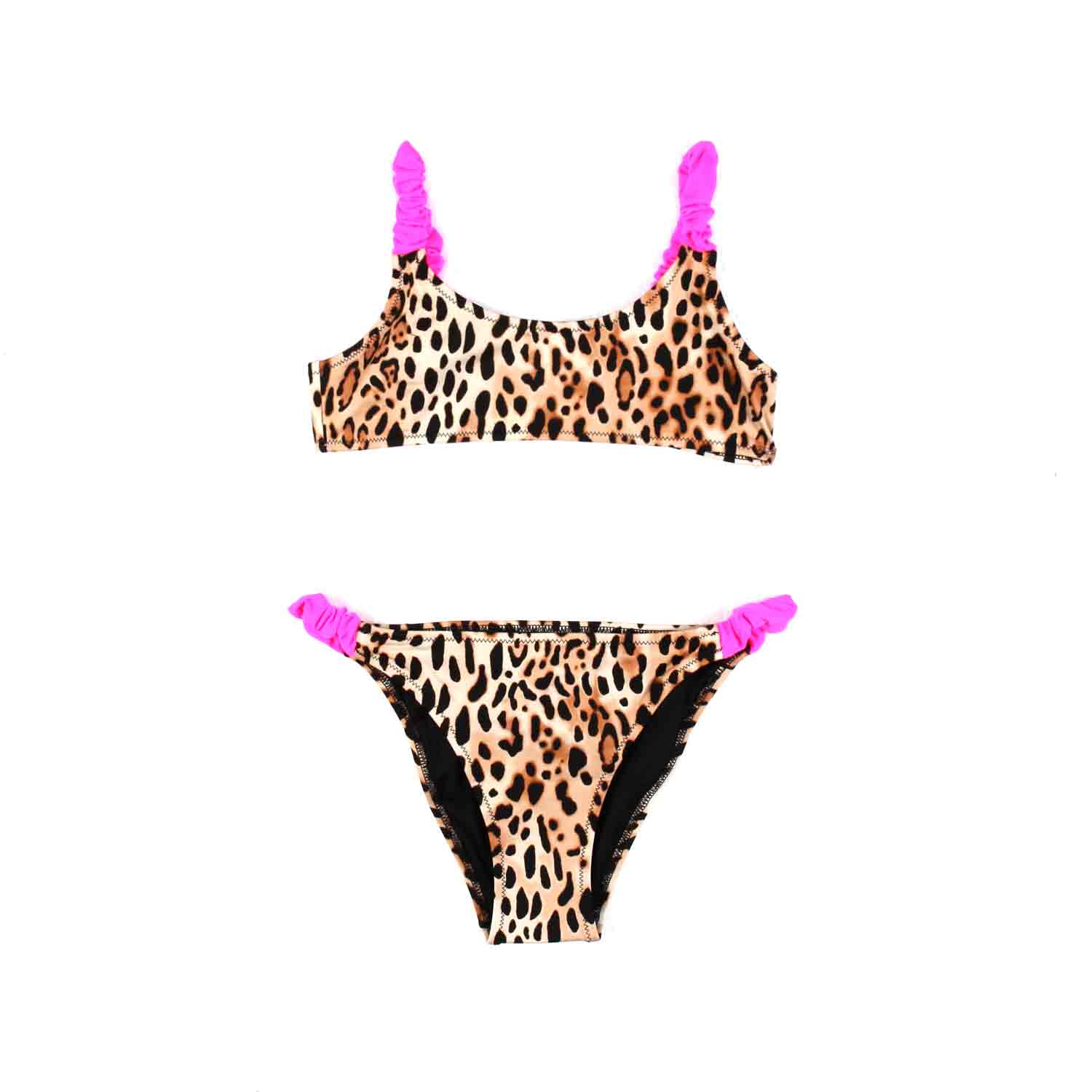 BIKINI KAITLYN LEOPARDATO E ROSA FLUO - annameglio.com abbigliamento moda