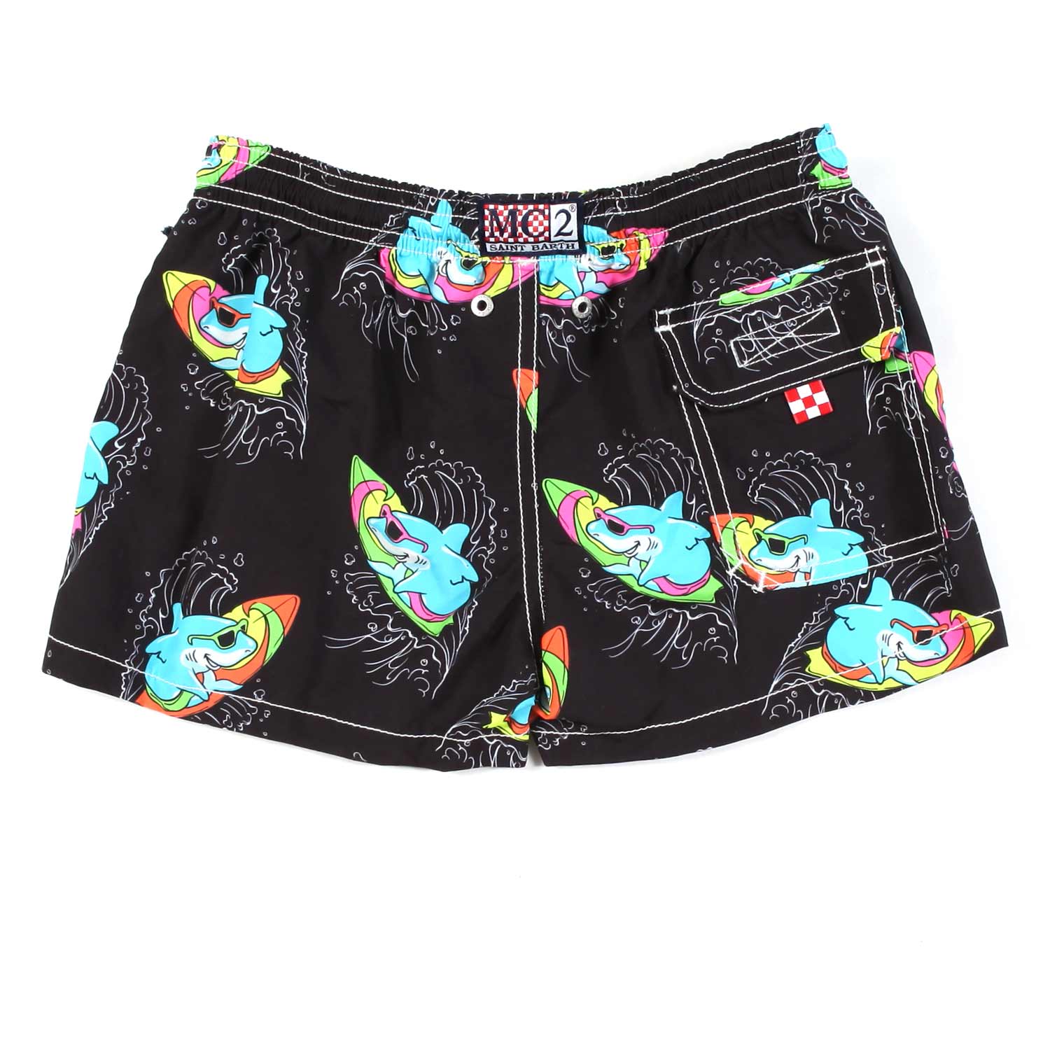 COSTUME BOXER NERO CON SQUALI MULTICOLOR BAMBINO - annameglio.com abbigliamento moda
