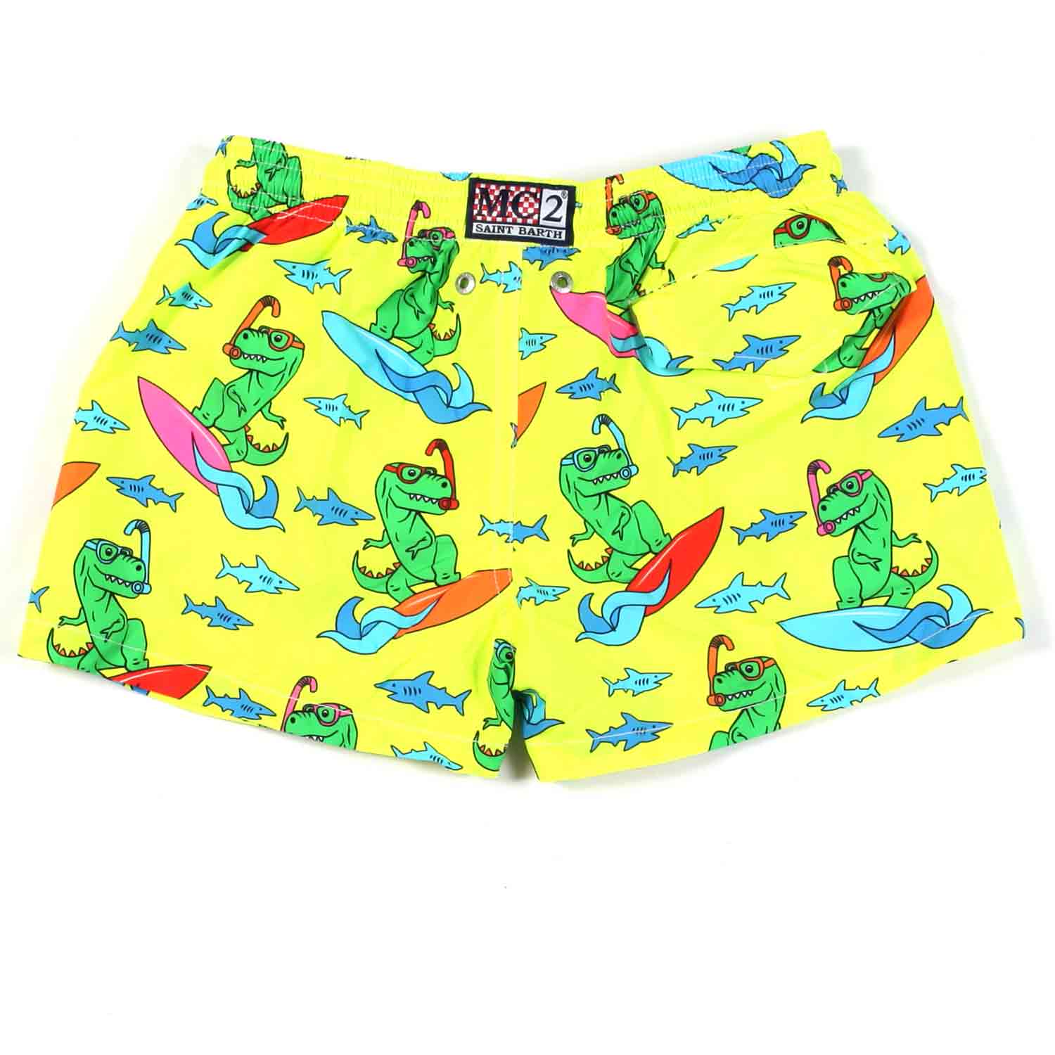 COSTUME BOXER GIALLO FLUO CON T-REX VERDI BAMBINO - annameglio.com abbigliamento moda