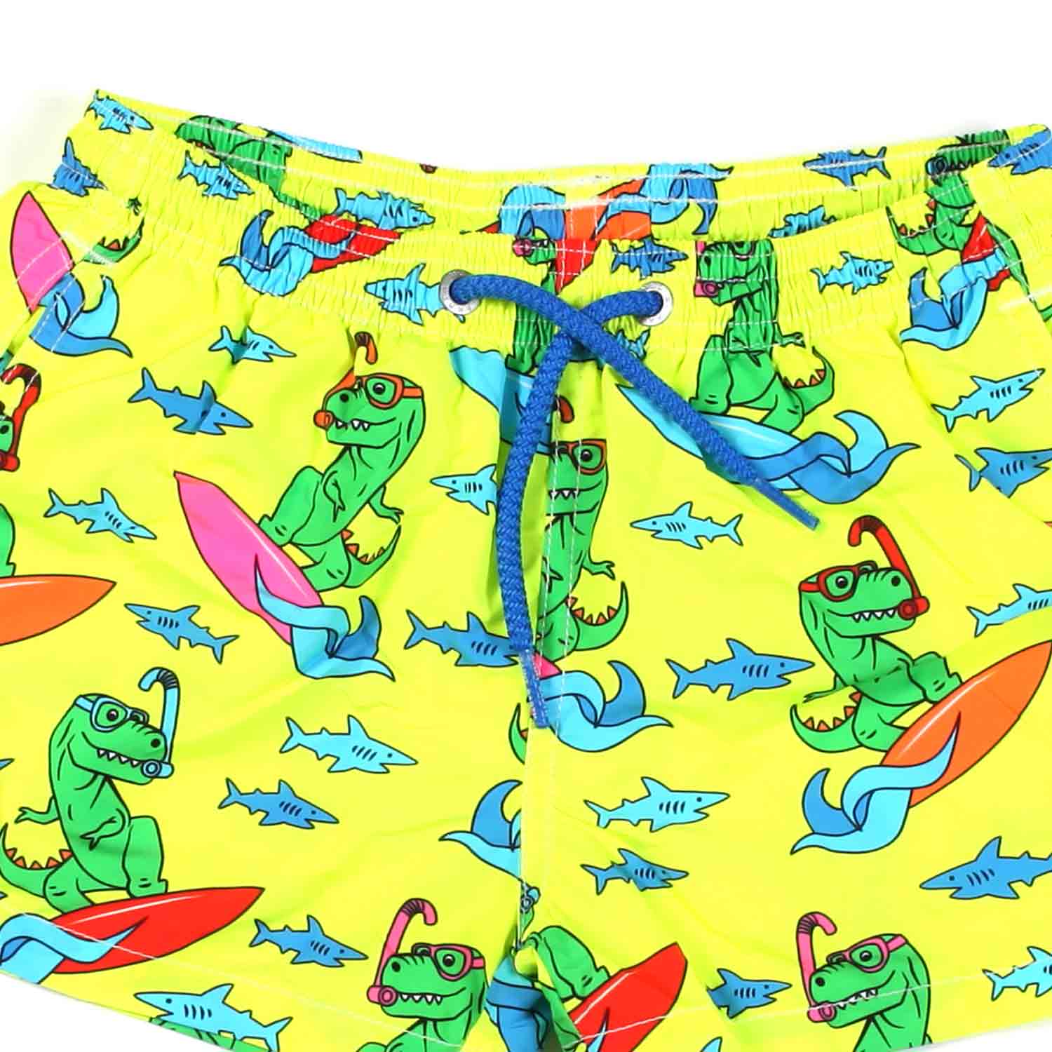 COSTUME BOXER GIALLO FLUO CON T-REX VERDI BAMBINO - annameglio.com abbigliamento moda
