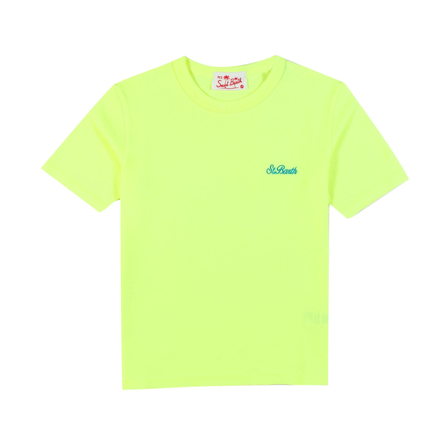 T-SHIRT DOVER UNISEX GIALLO FLUO CON LOGO BLU - annameglio.com abbigliamento moda