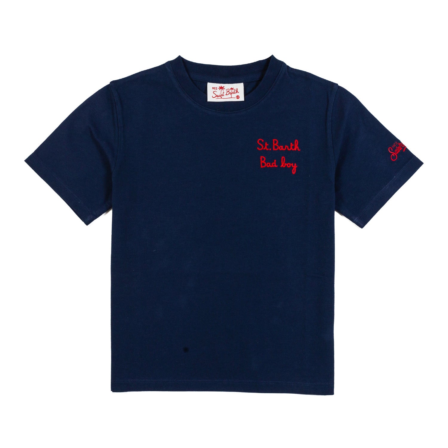 T-SHIRT BAD BOY BLU NAVY CON RICAMO ROSSO - annameglio.com abbigliamento moda