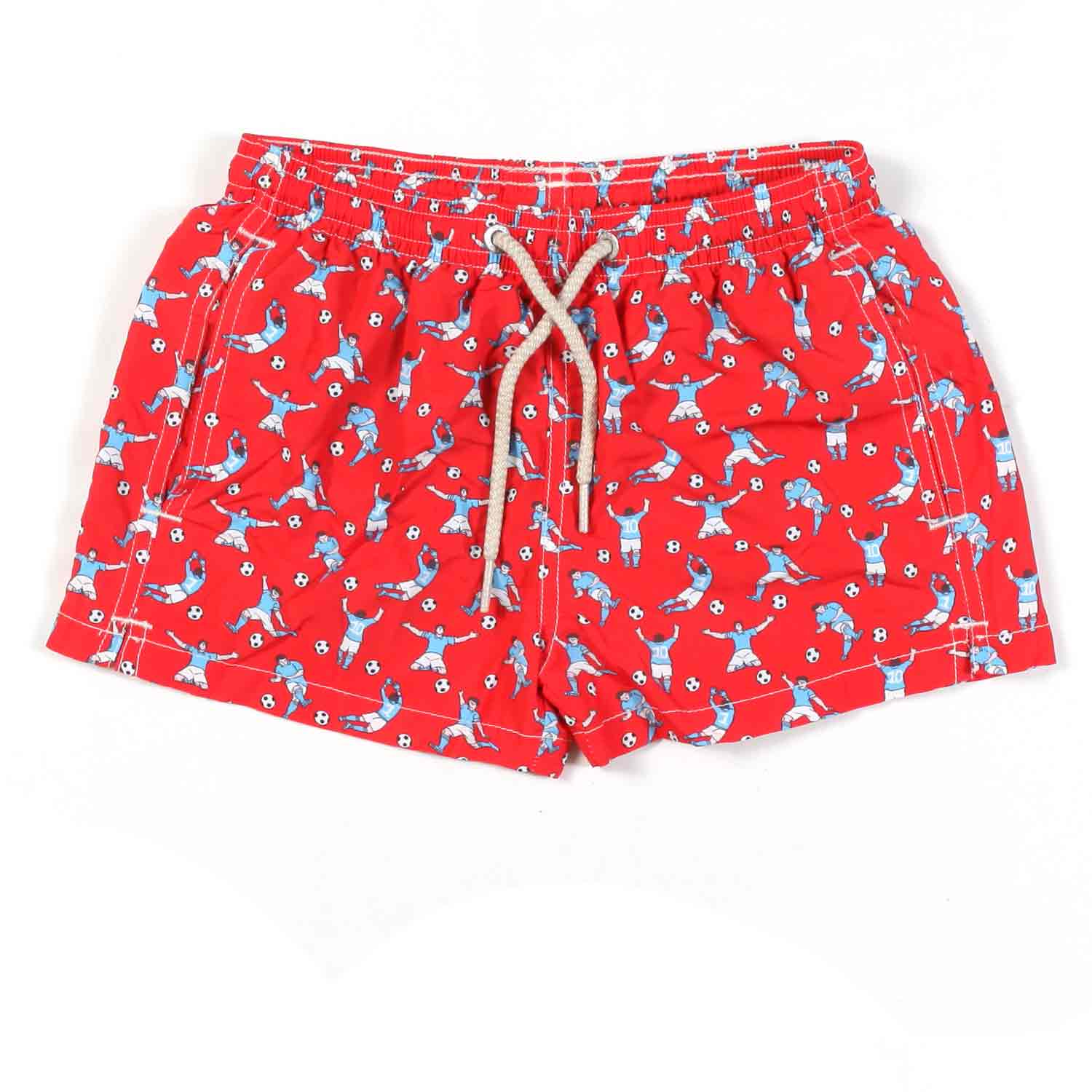 COSTUME BOXER ROSSO CON CALCIATORI CELESTI - annameglio.com abbigliamento moda