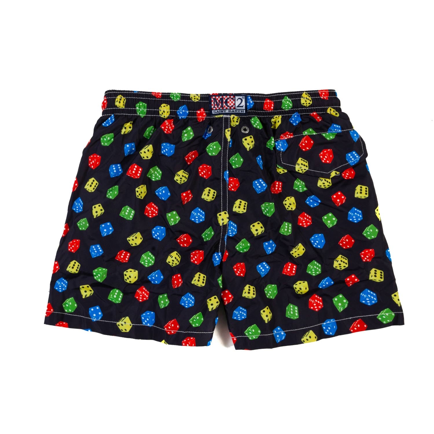 COSTUME BOXER BLU SCURO CON MINI DADI MULTICOLOR - annameglio.com abbigliamento moda