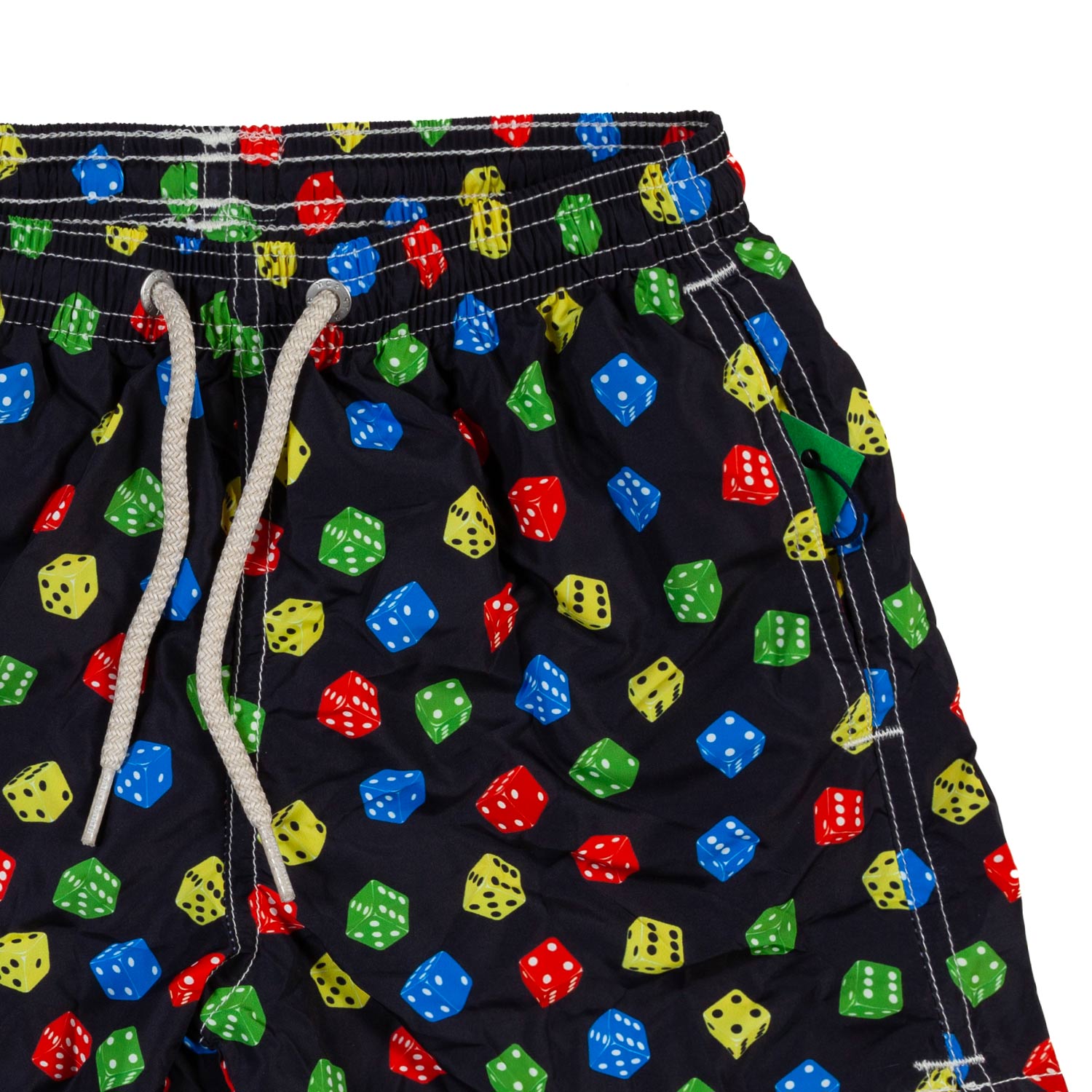 COSTUME BOXER BLU SCURO CON MINI DADI MULTICOLOR - annameglio.com abbigliamento moda