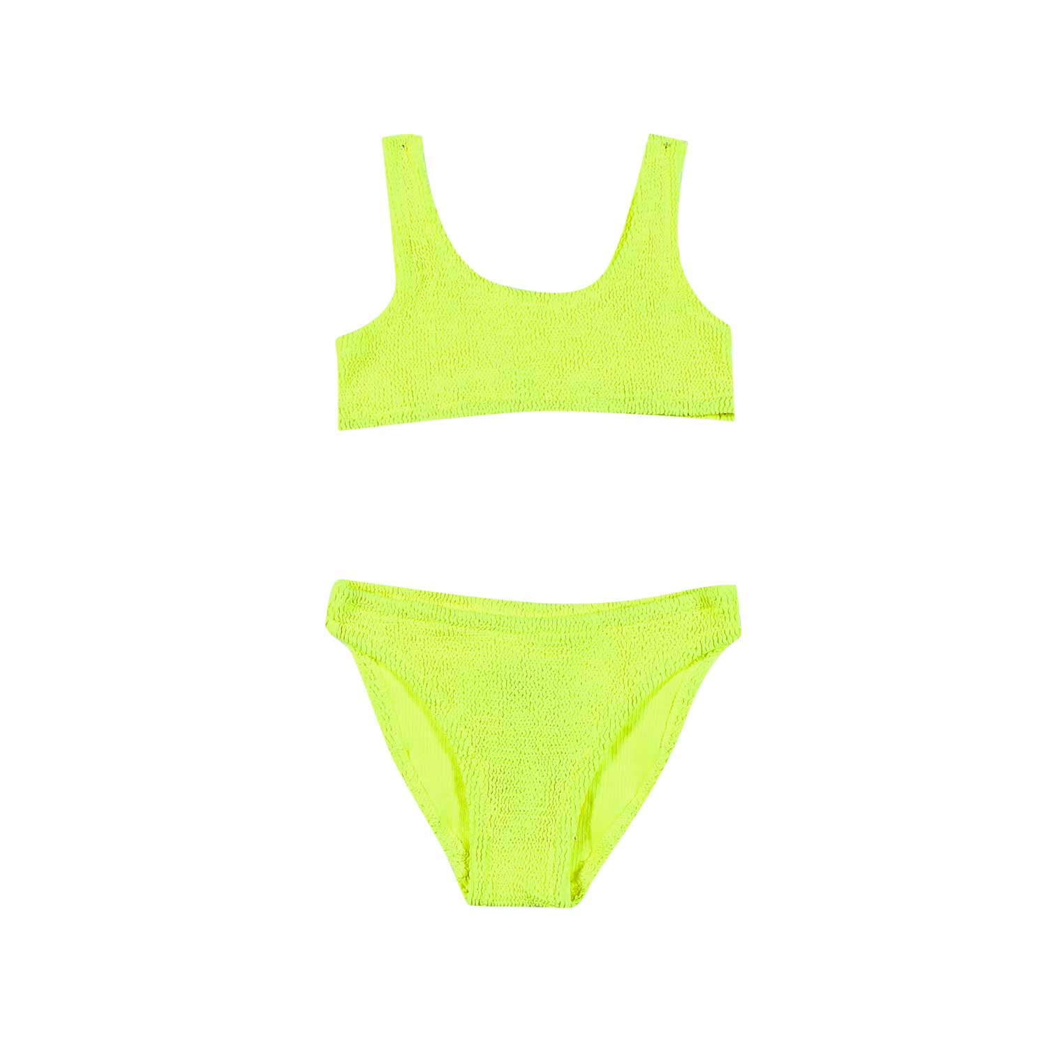 BIKINI BAKER CRINKLE GIALLO FLUO BAMBINA - annameglio.com abbigliamento moda