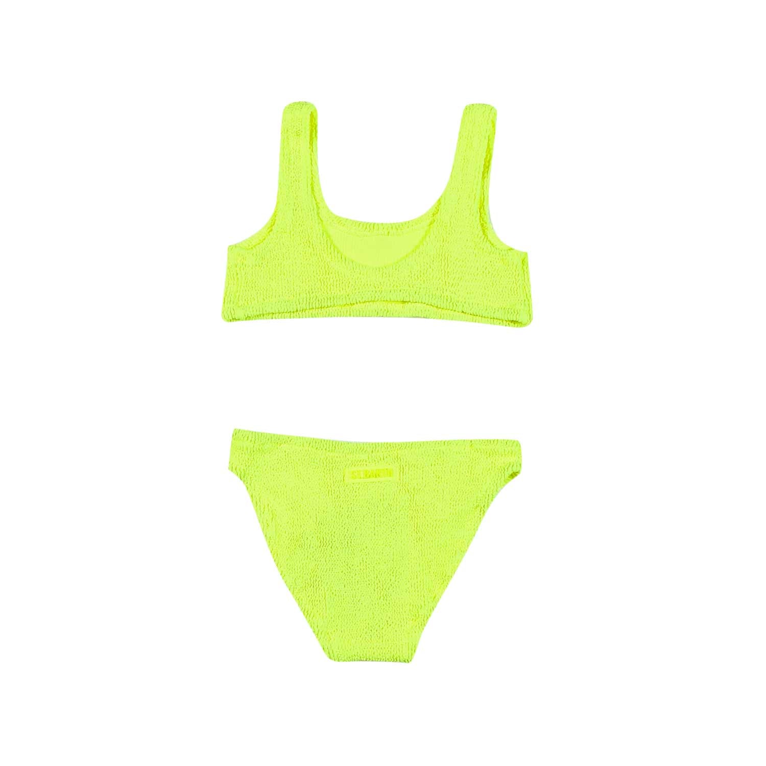 BIKINI BAKER CRINKLE GIALLO FLUO BAMBINA - annameglio.com abbigliamento moda