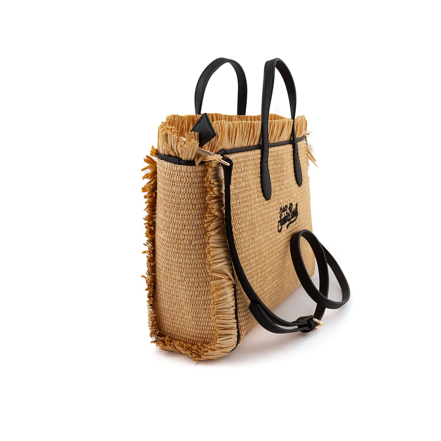 BORSA COLETTE STRAW BEIGE E NERA - annameglio.com abbigliamento moda