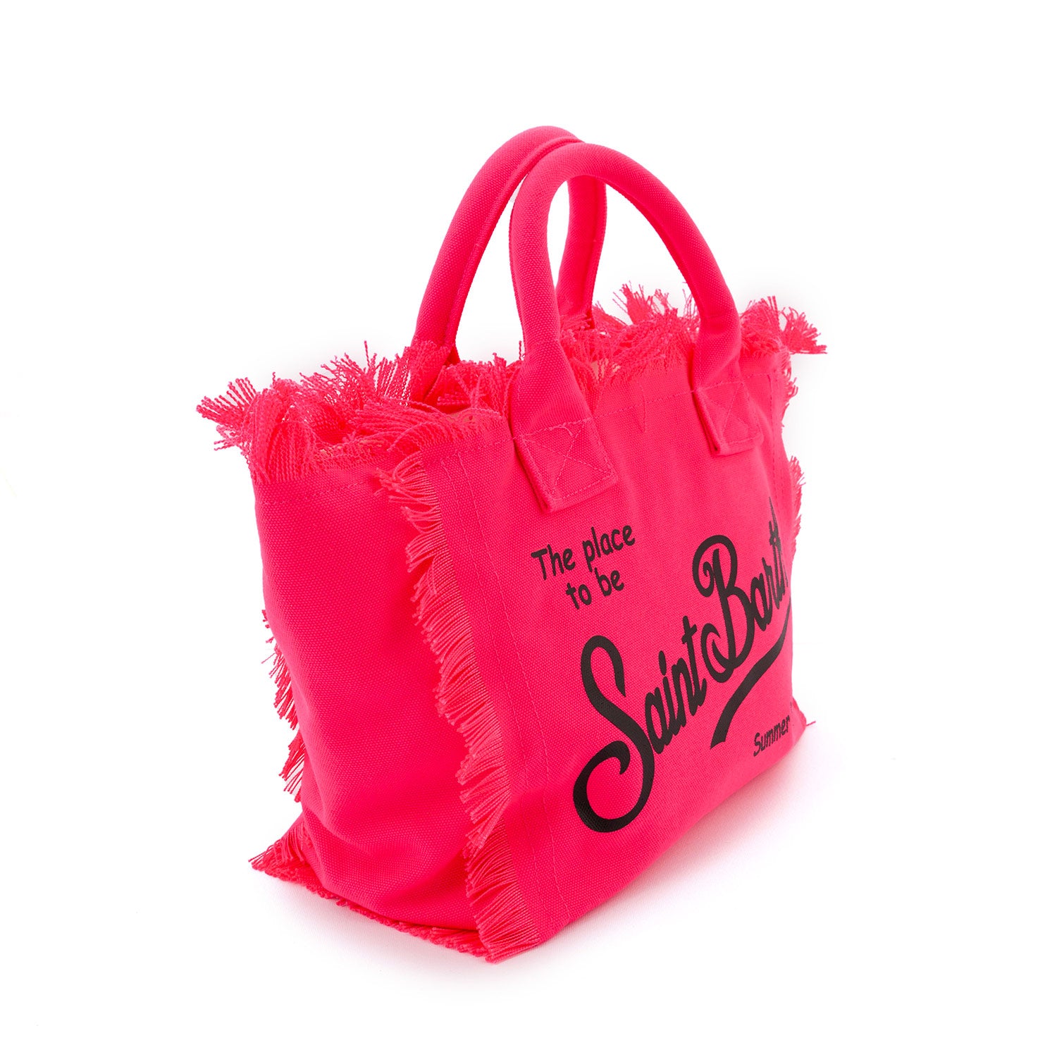 BORSA MINI COLETTE ROSA FLUO CON LOGHI NERI - annameglio.com abbigliamento moda