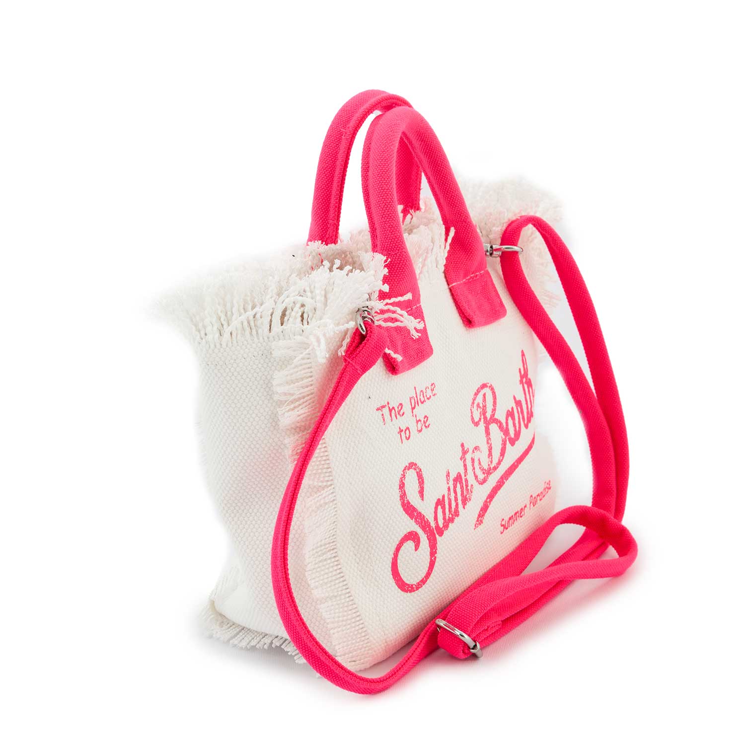 BORSA MINI VANITY BIANCA E ROSA FLUO - annameglio.com abbigliamento moda
