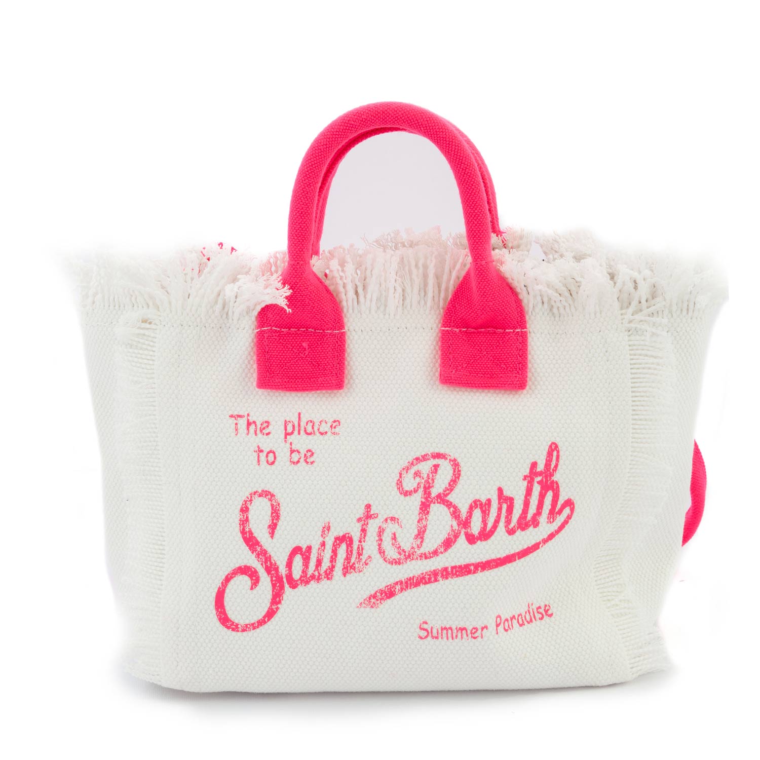 BORSA MINI VANITY BIANCA E ROSA FLUO - annameglio.com abbigliamento moda