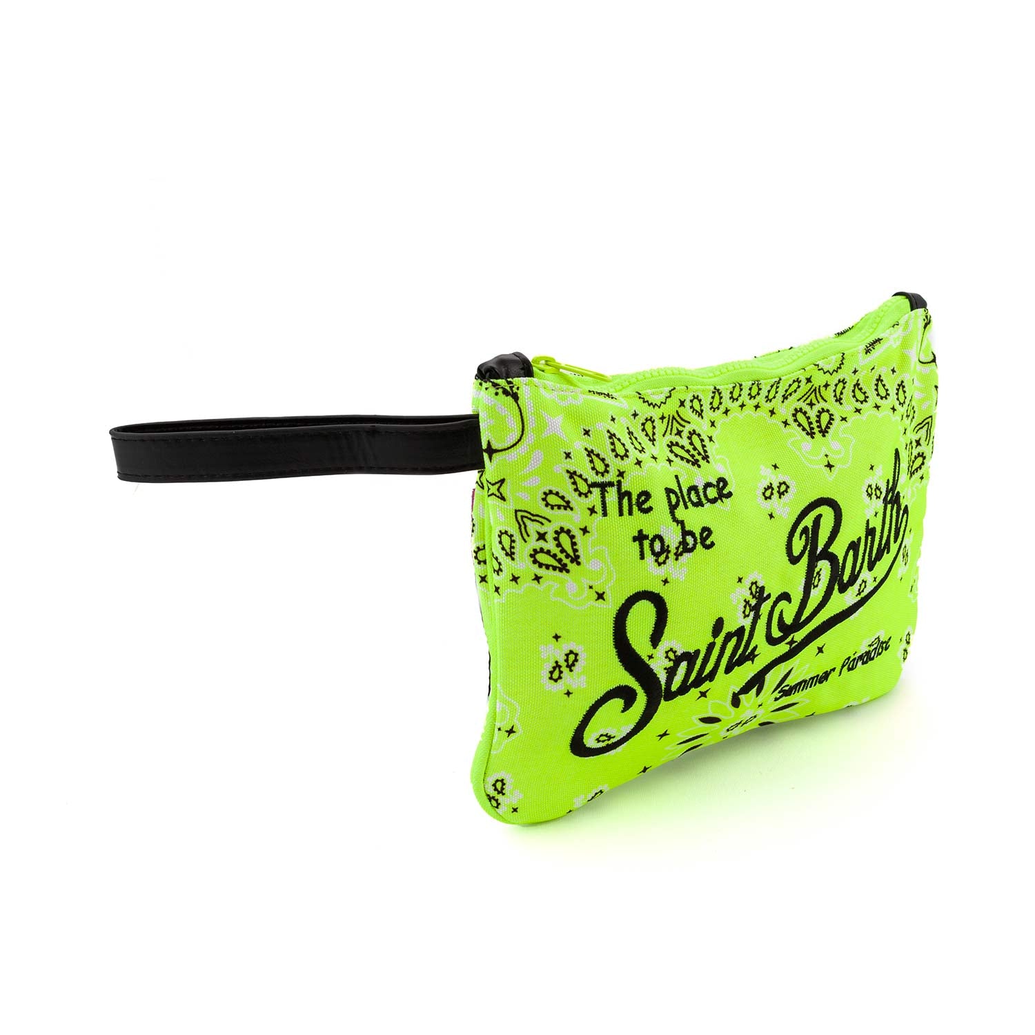 POCHETTE PARISIENNE BANDANA GIALLO FLUO E NERA - annameglio.com abbigliamento moda