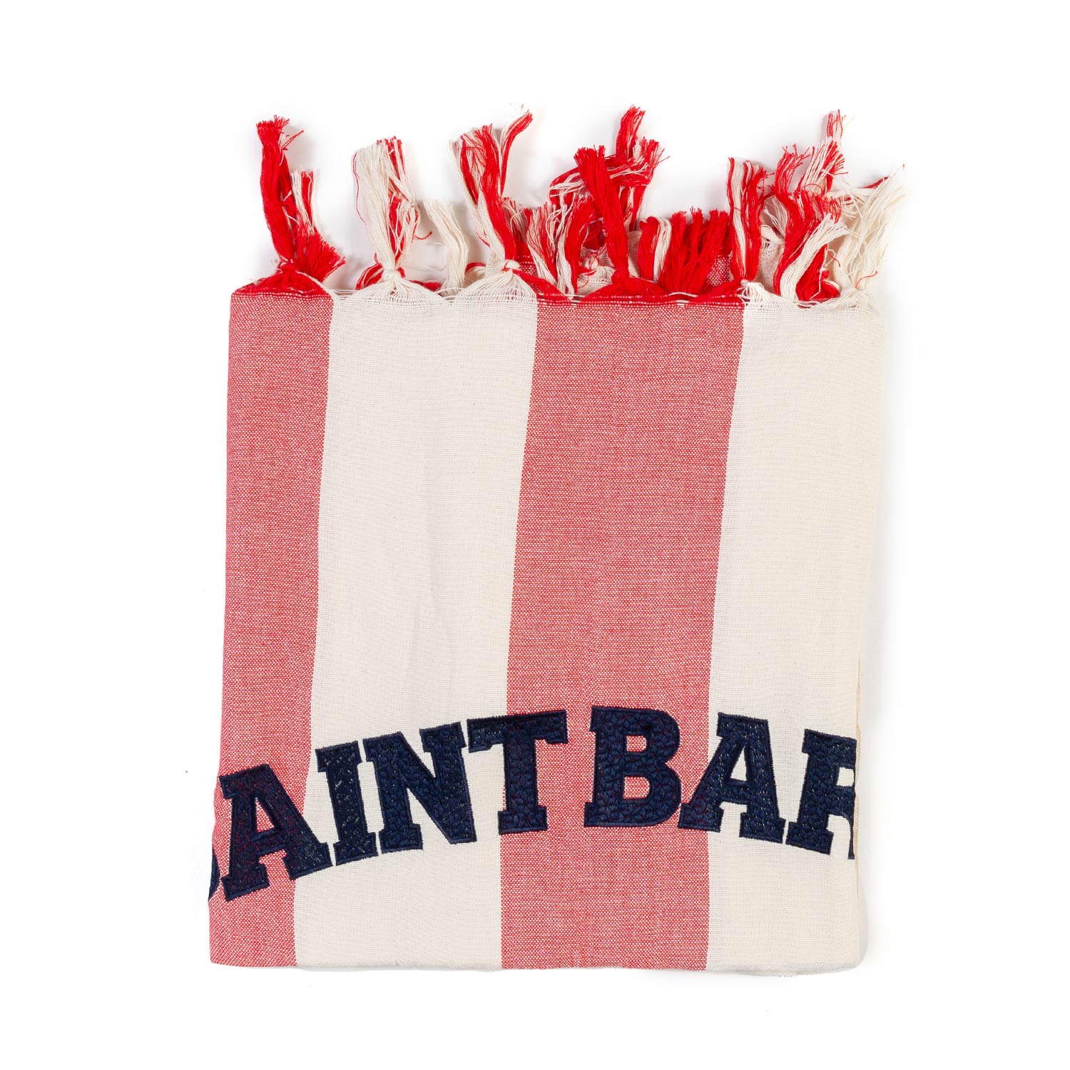 TELO MARE FOUTA BEACH CLUB PANNA E ROSSO - annameglio.com abbigliamento moda