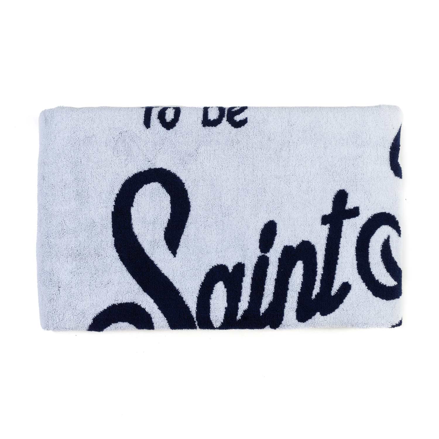 TELO MARE IN SPUGNA BIANCO E BLU NAVY - annameglio.com abbigliamento moda