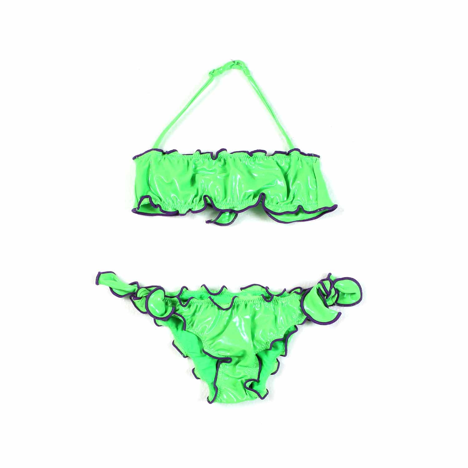 BIKINI A FASCIA EMY VERDE PERLATO E VIOLA - annameglio.com abbigliamento moda