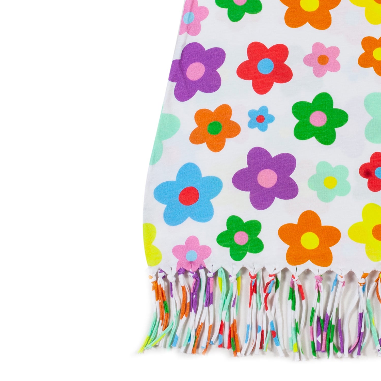 ABITO COPRICOSTUME BIANCO CON FIORI MULTICOLOR - annameglio.com abbigliamento moda