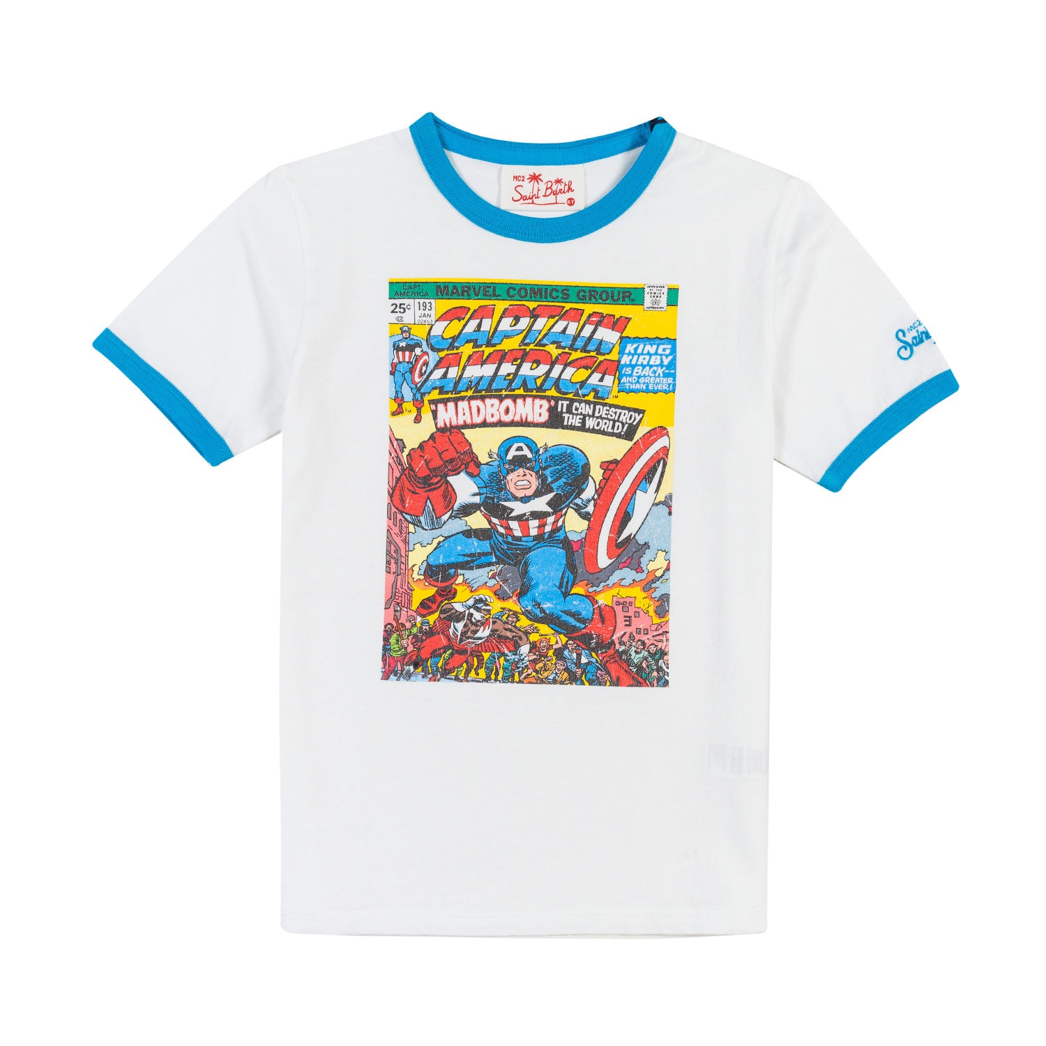 T-SHIRT CAPITAN AMERICA BIANCA E AZZURRA - annameglio.com abbigliamento moda