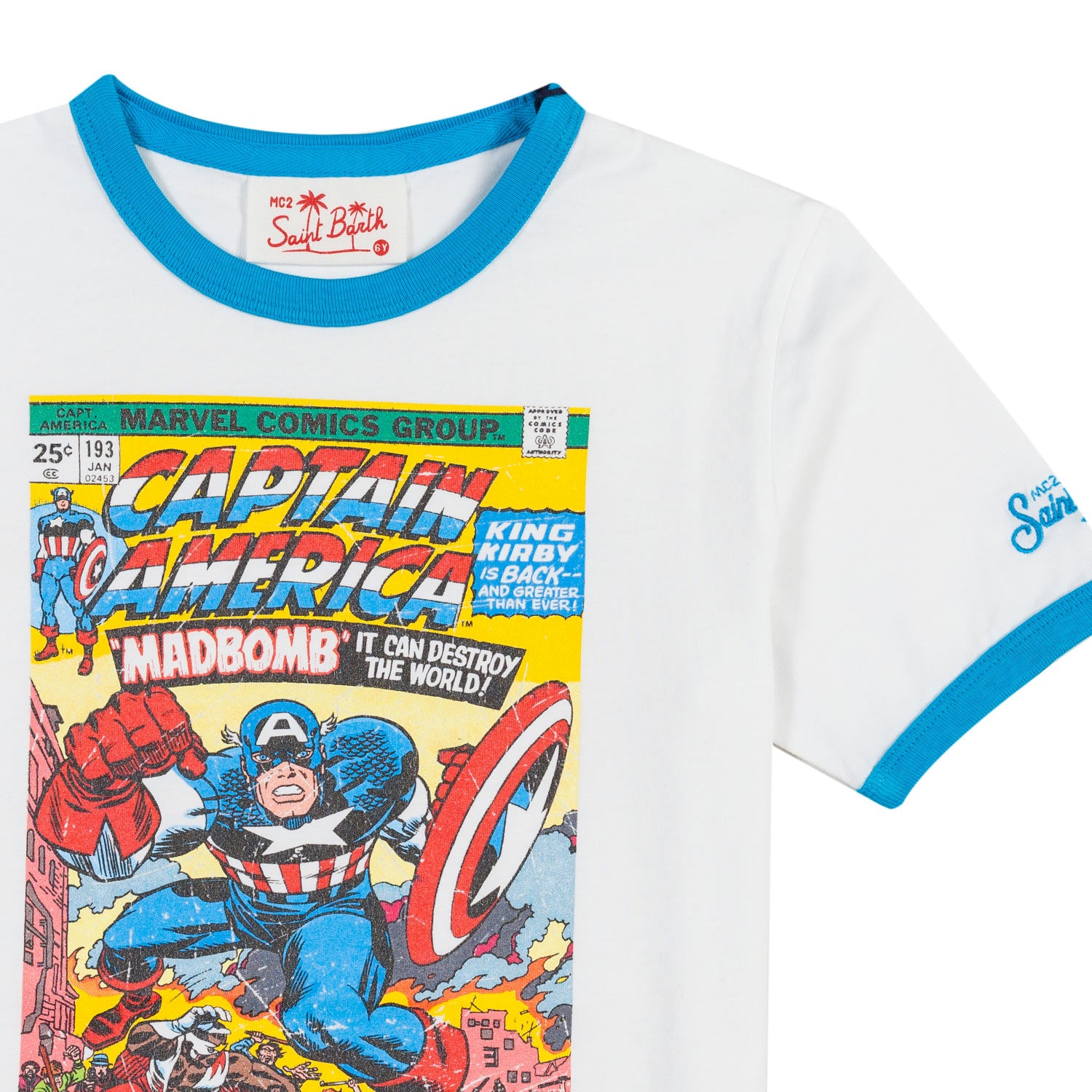 T-SHIRT CAPITAN AMERICA BIANCA E AZZURRA - annameglio.com abbigliamento moda