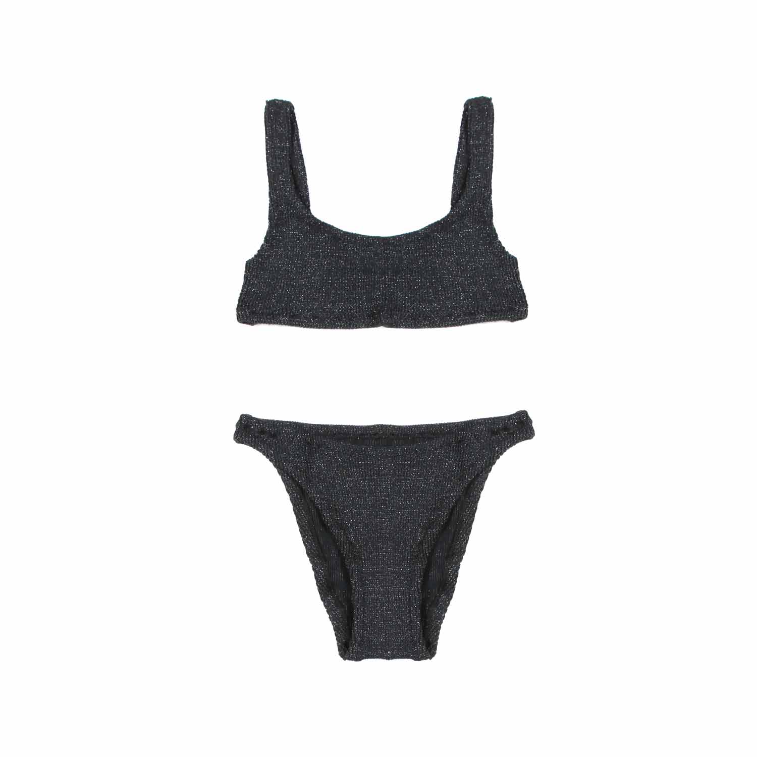 BIKINI BAKER CRINKLE LUREX NERO BAMBINA - annameglio.com abbigliamento moda