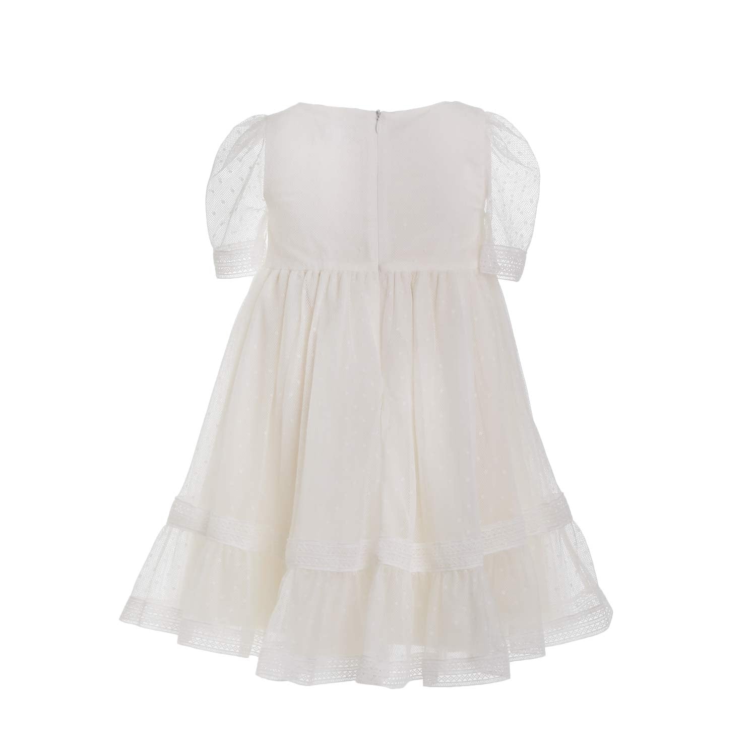 ABITO BIANCO IN TULLE RICAMATO BAMBINA - annameglio.com abbigliamento moda