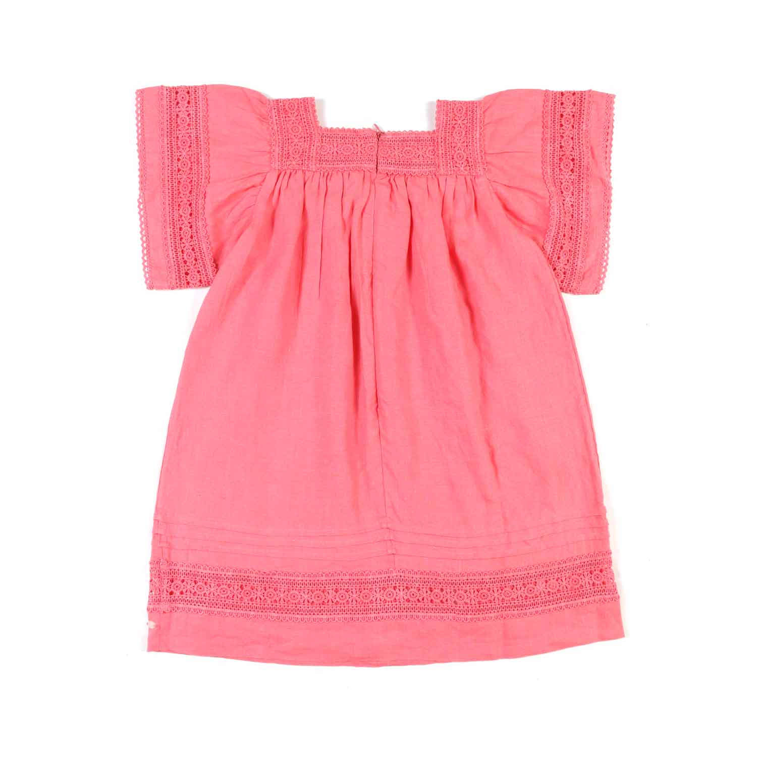ABITO LINO ROSA SALMONE BAMBINA - annameglio.com abbigliamento moda