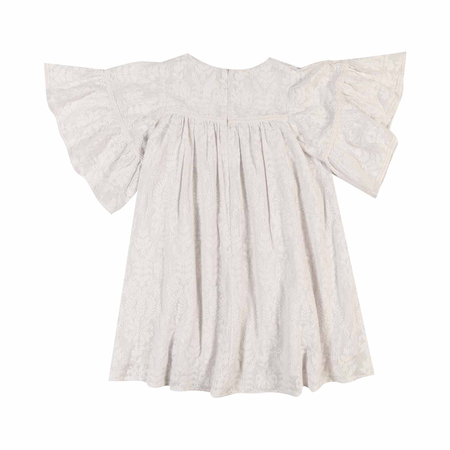 ABITO IN PIZZO FLOREALE ECRU BAMBINA - annameglio.com abbigliamento moda