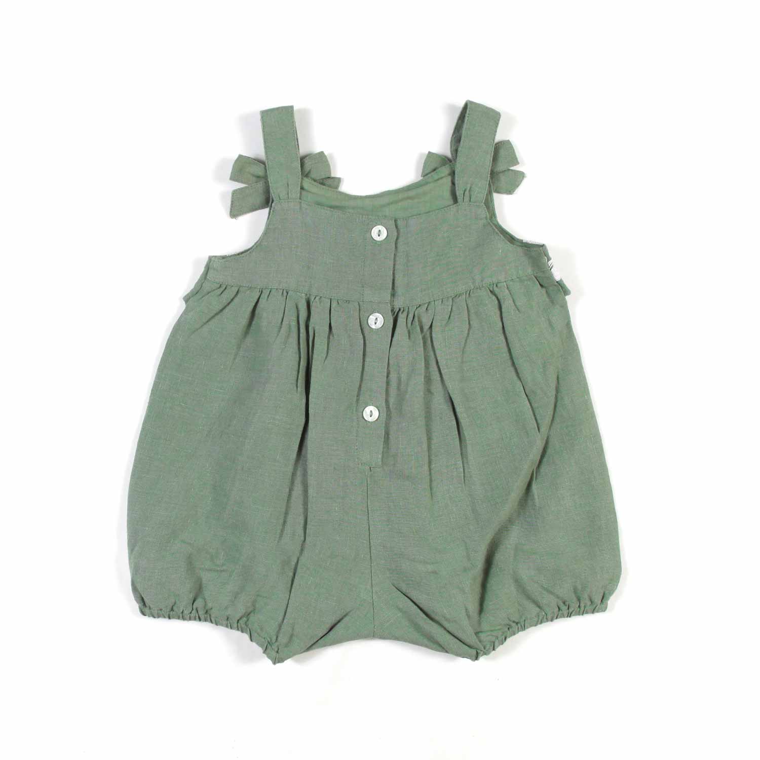 PAGLIACCETTO LINO VERDE KHAKI NEONATA - annameglio.com abbigliamento moda