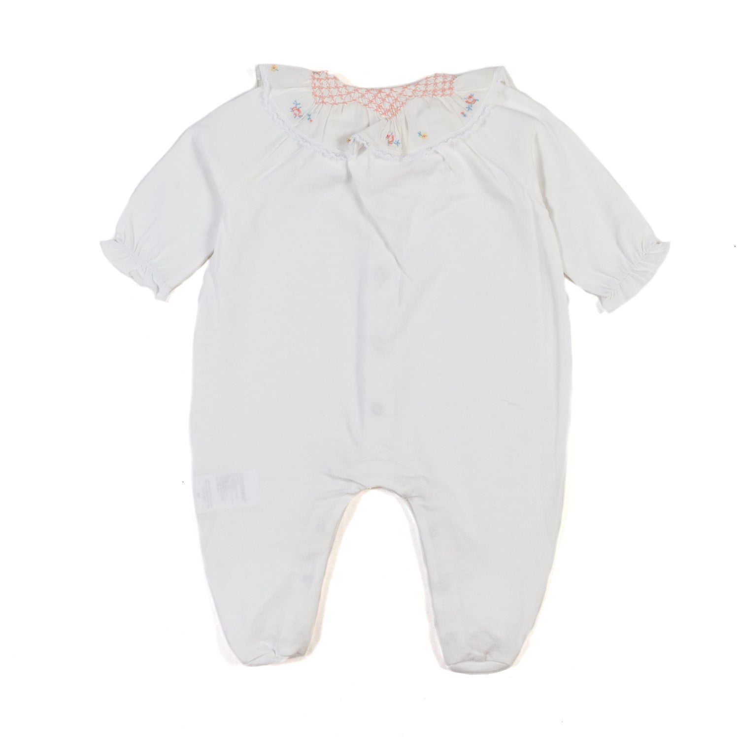 TUTINA BIANCA CON RICAMI MULTICOLOR NEONATA - annameglio.com abbigliamento moda