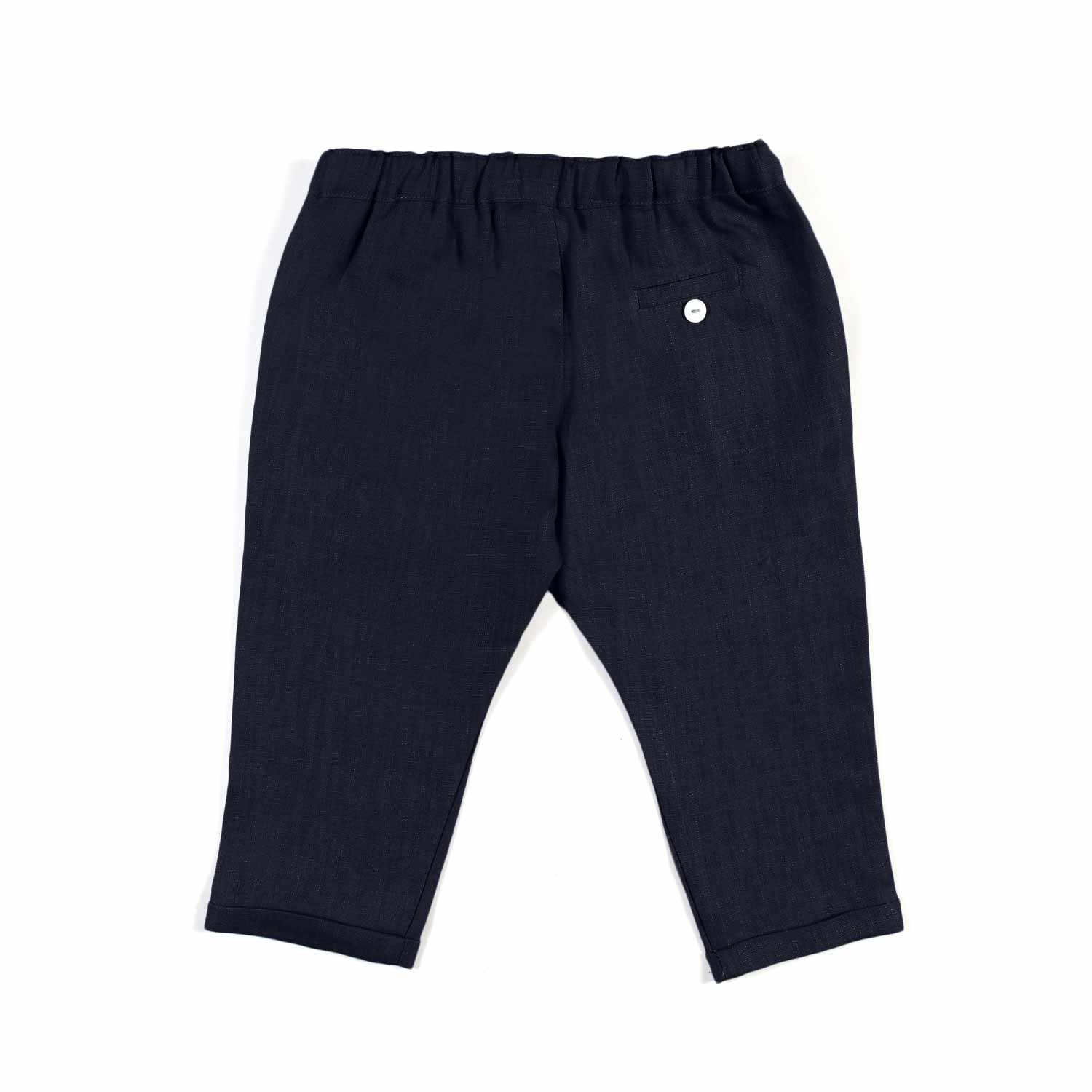 PANTALONE LINO BLU NAVY BIMBO E NEONATO - annameglio.com abbigliamento moda