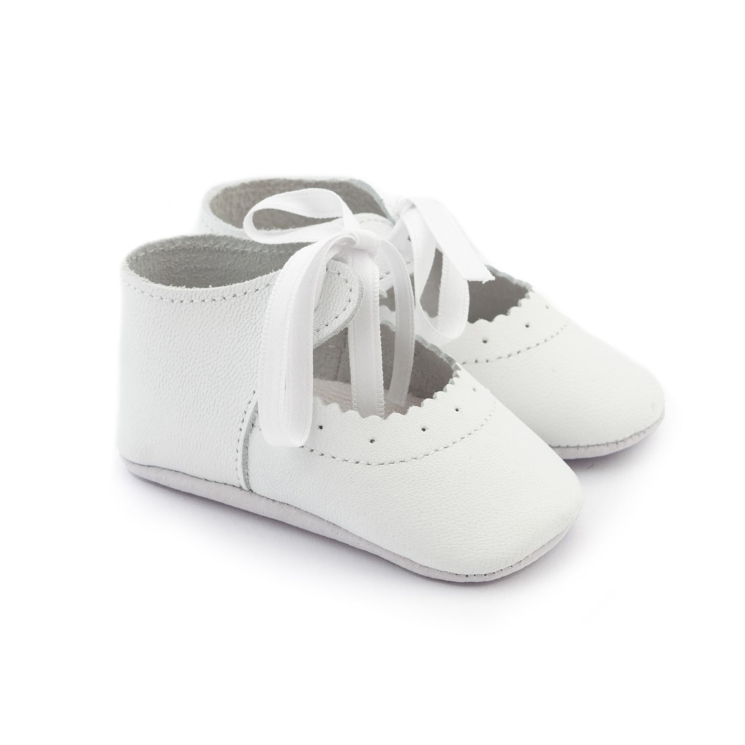 SCARPINA BIANCA CON NASTRO A FIOCCO NEONATA - annameglio.com abbigliamento moda