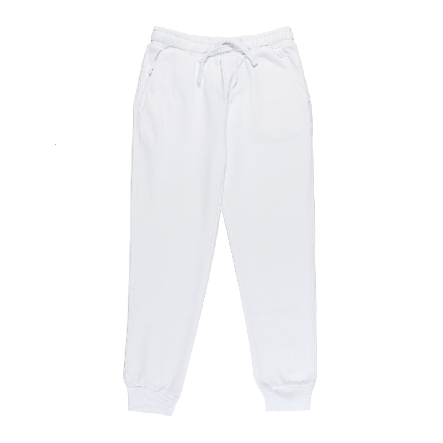 PANTALONE FELPA BIANCO CON MINI LOGO AZZURRO - annameglio.com abbigliamento moda