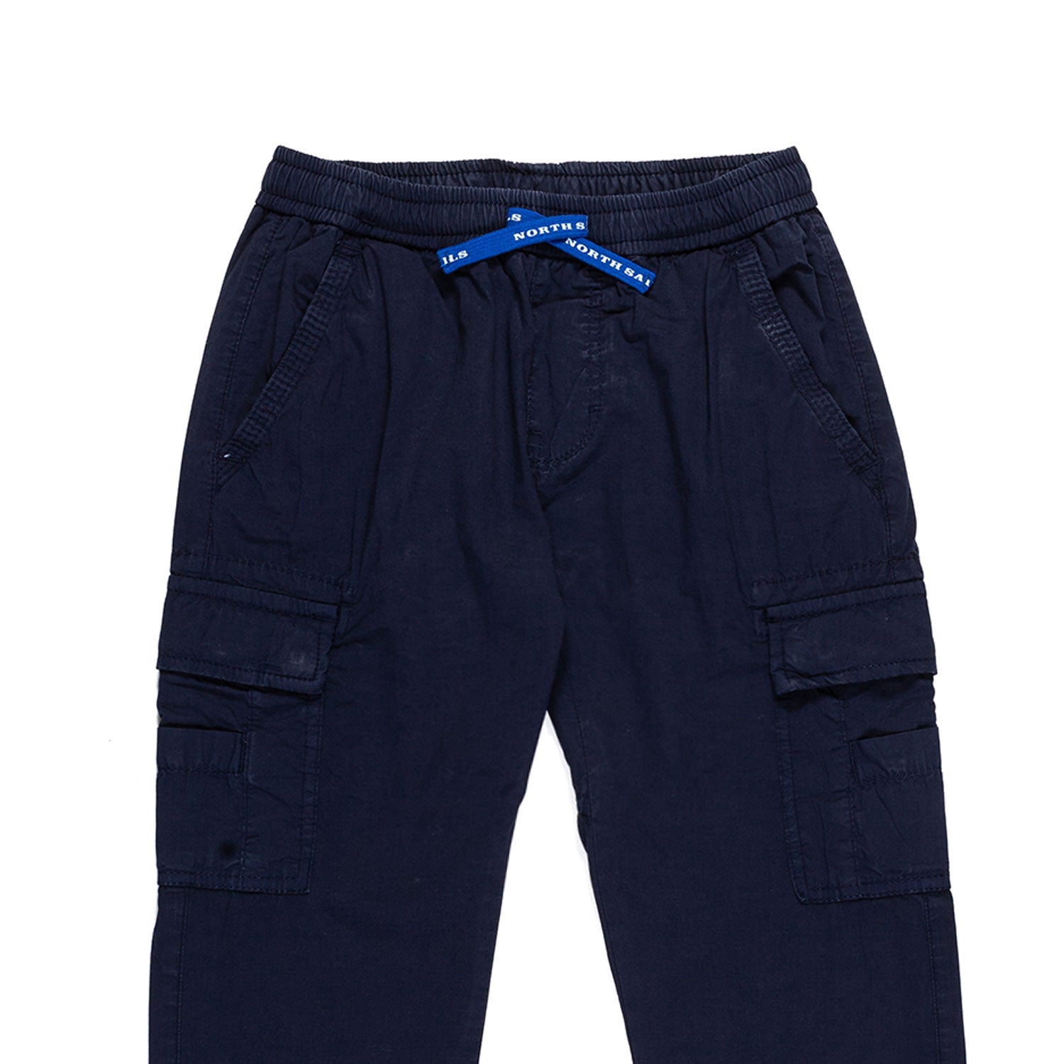 PANTALONE CARGO BLU NAVY CON PATCH LOGO AZZURRA - annameglio.com abbigliamento moda
