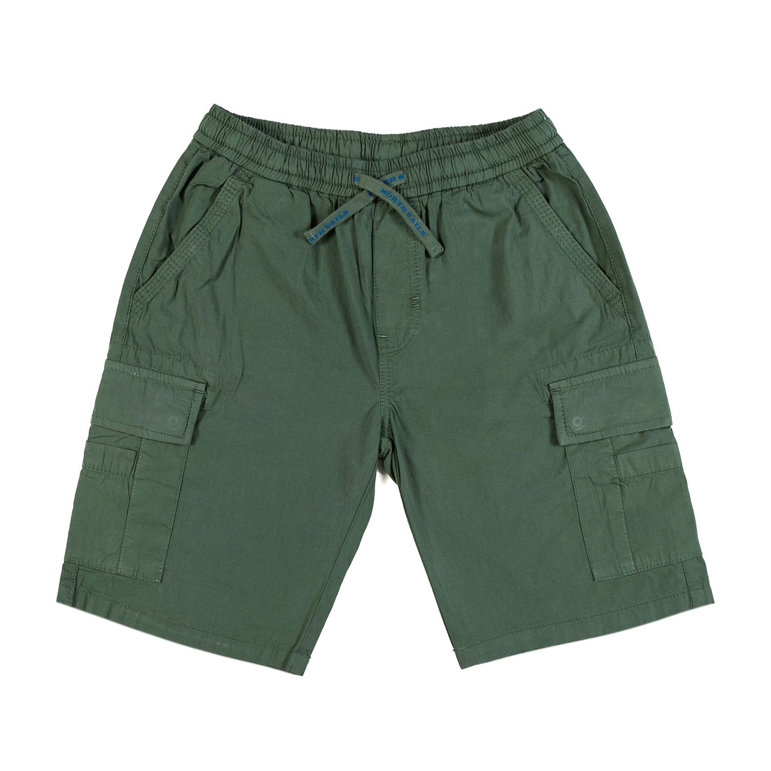 BERMUDA CARGO VERDE MILITARE CON PATCH LOGO BLU - annameglio.com abbigliamento moda