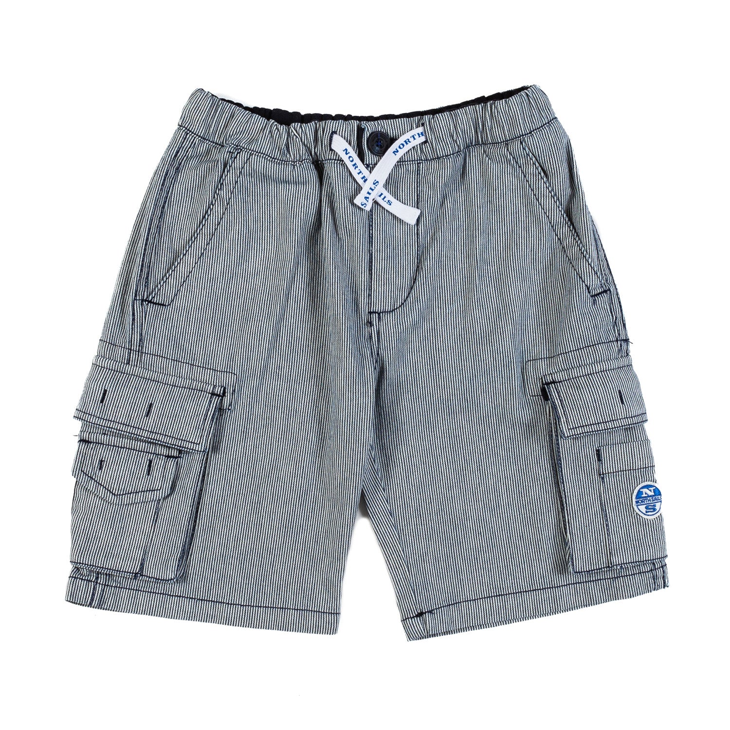 BERMUDA CARGO BLU E BIANCO A RIGHE SOTTILI - annameglio.com abbigliamento moda