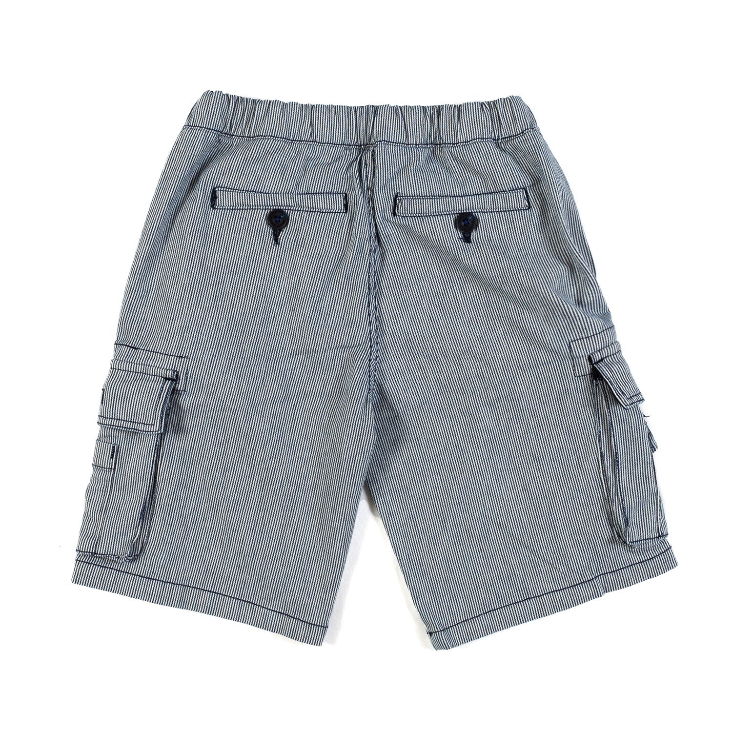 BERMUDA CARGO BLU E BIANCO A RIGHE SOTTILI - annameglio.com abbigliamento moda