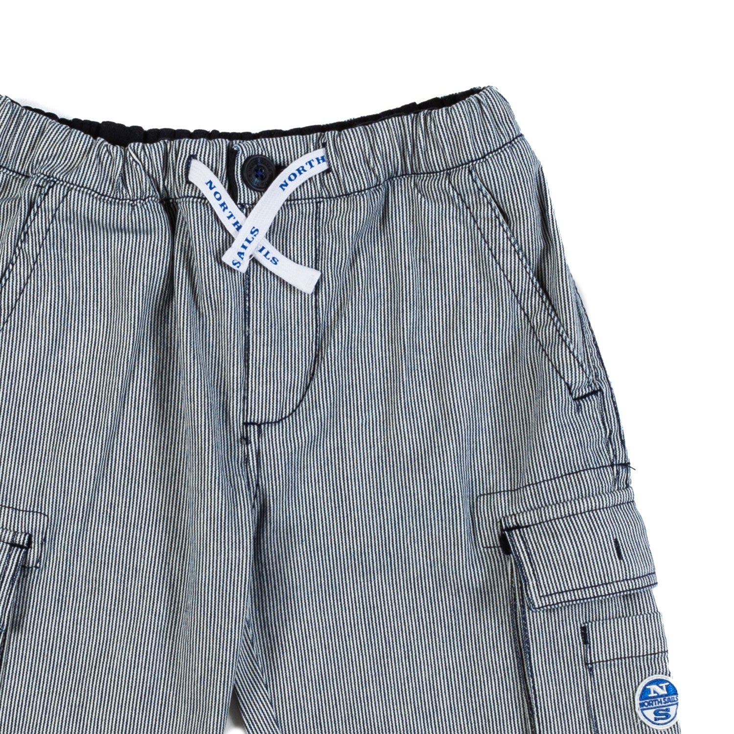 BERMUDA CARGO BLU E BIANCO A RIGHE SOTTILI - annameglio.com abbigliamento moda