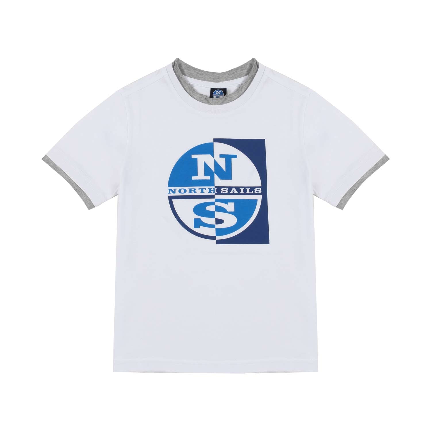 T-SHIRT BIANCA CON MAXI LOGO BLU BAMBINO E RAGAZZO - annameglio.com abbigliamento moda