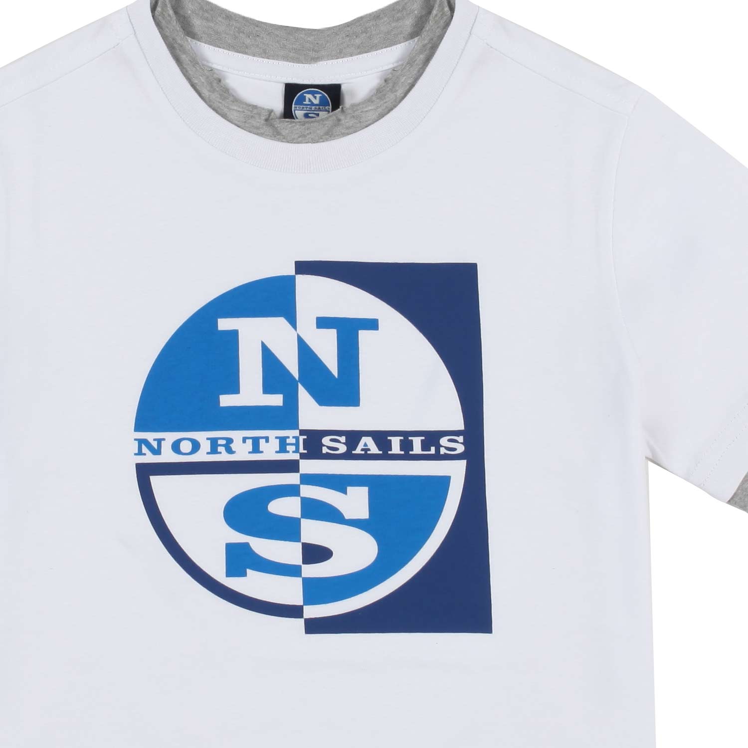 T-SHIRT BIANCA CON MAXI LOGO BLU BAMBINO E RAGAZZO - annameglio.com abbigliamento moda