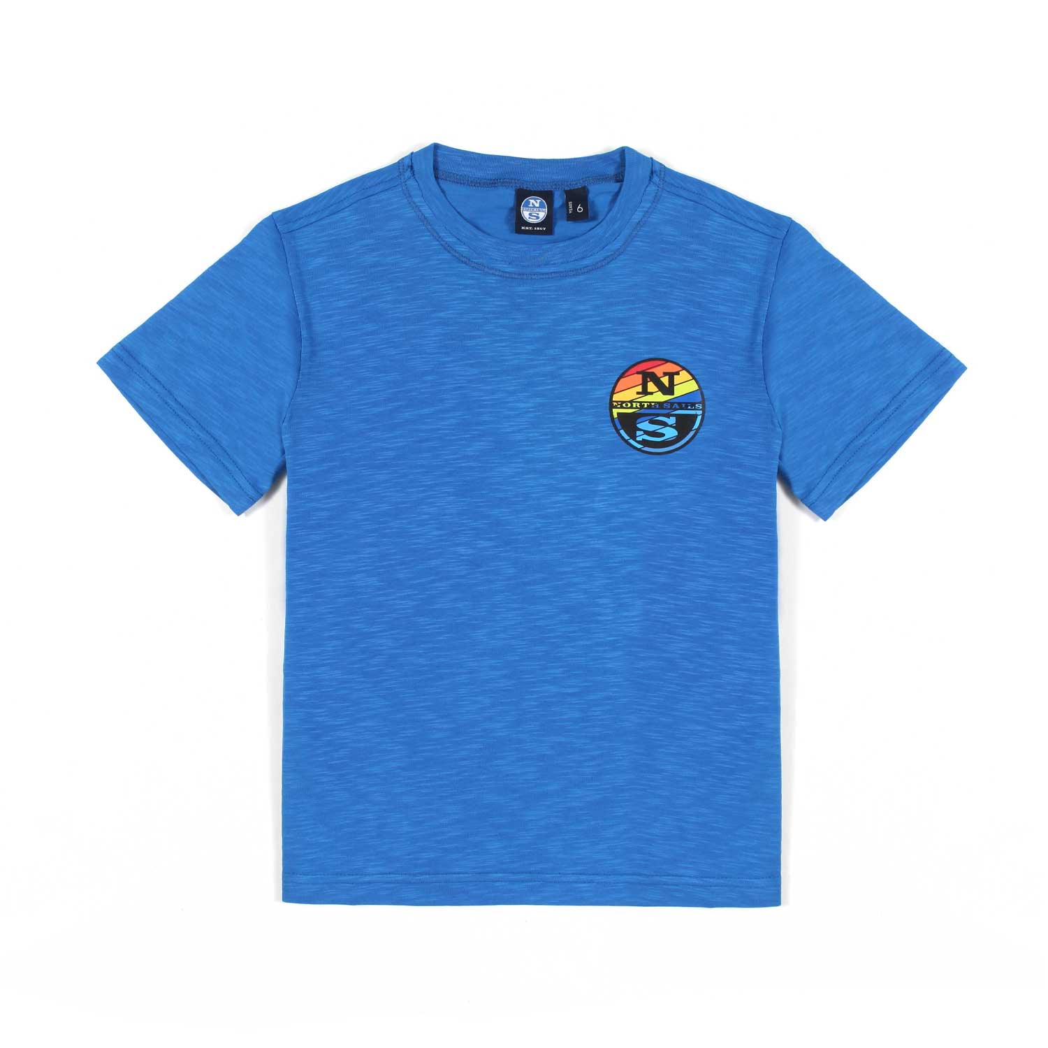 T-SHIRT BLU INDACO CON STAMPE MULTICOLOR - annameglio.com abbigliamento moda