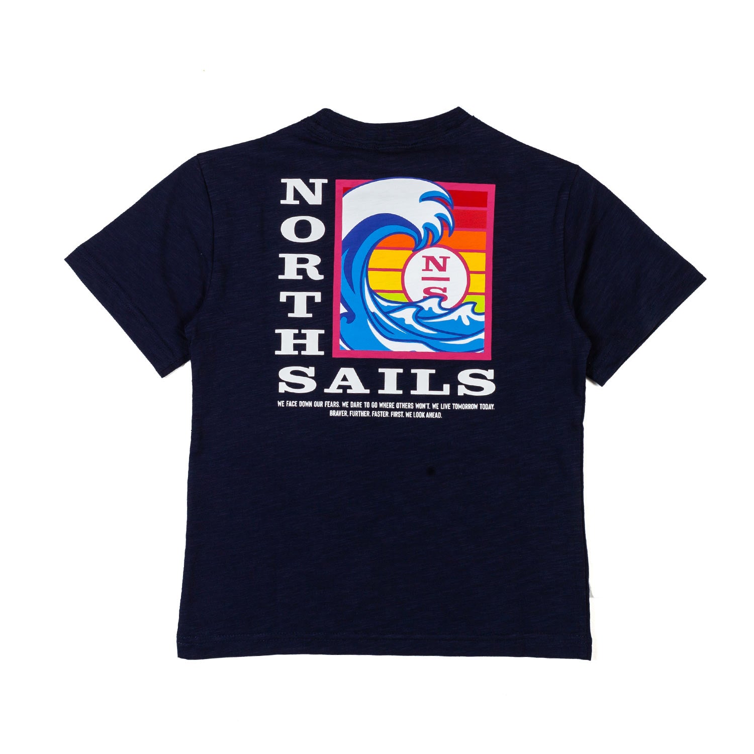 T-SHIRT BLU NOTTE CON STAMPE MULTICOLOR - annameglio.com abbigliamento moda