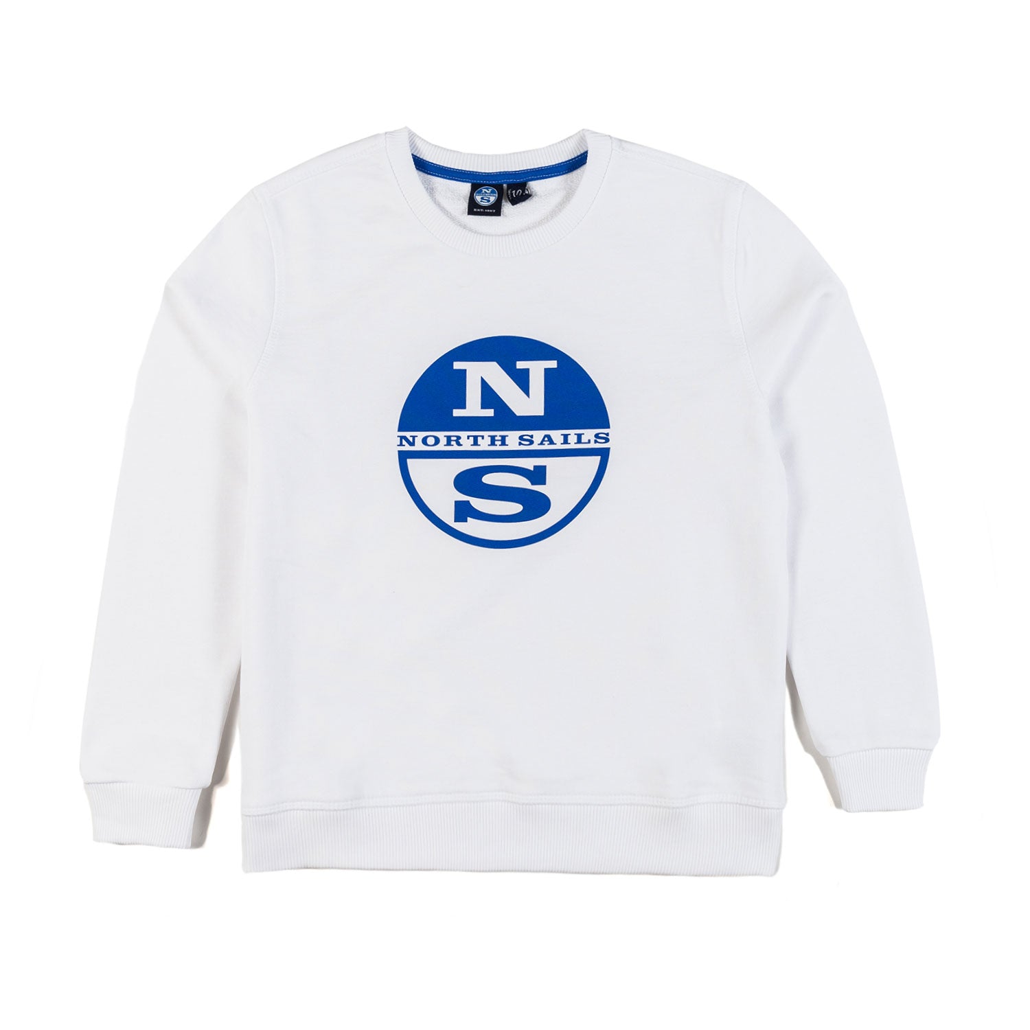 FELPA BIANCA CON MAXI LOGO AZZURRO - annameglio.com abbigliamento moda